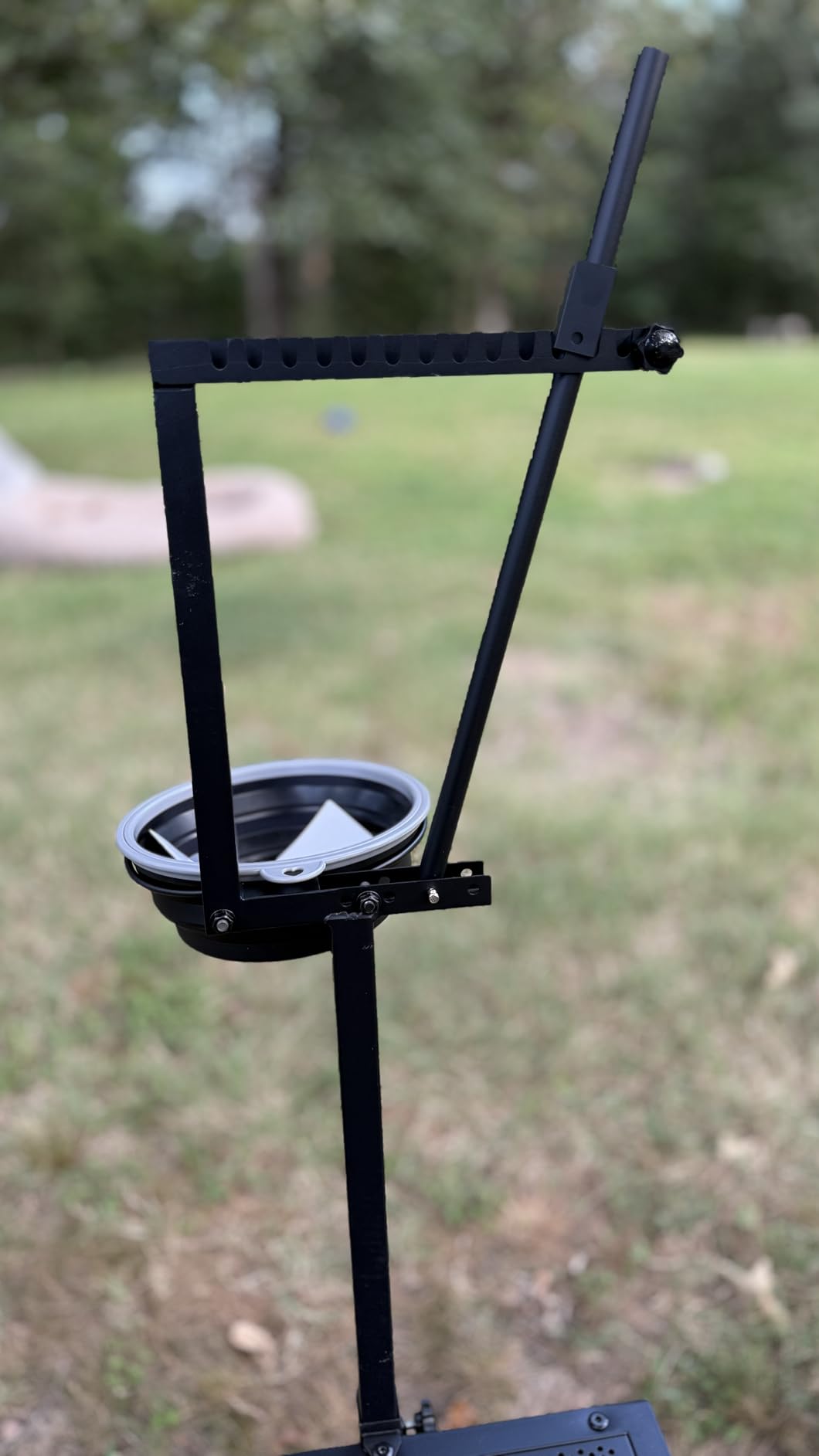 600 Lbs Goat Milking Stand with Feed Bin, Heavy Duty Goat Stand for Milking, Hoof Trimming & Grooming, Adjustable Goat Stanchion for Sheep and Goats, Iron Blue customer photo 1