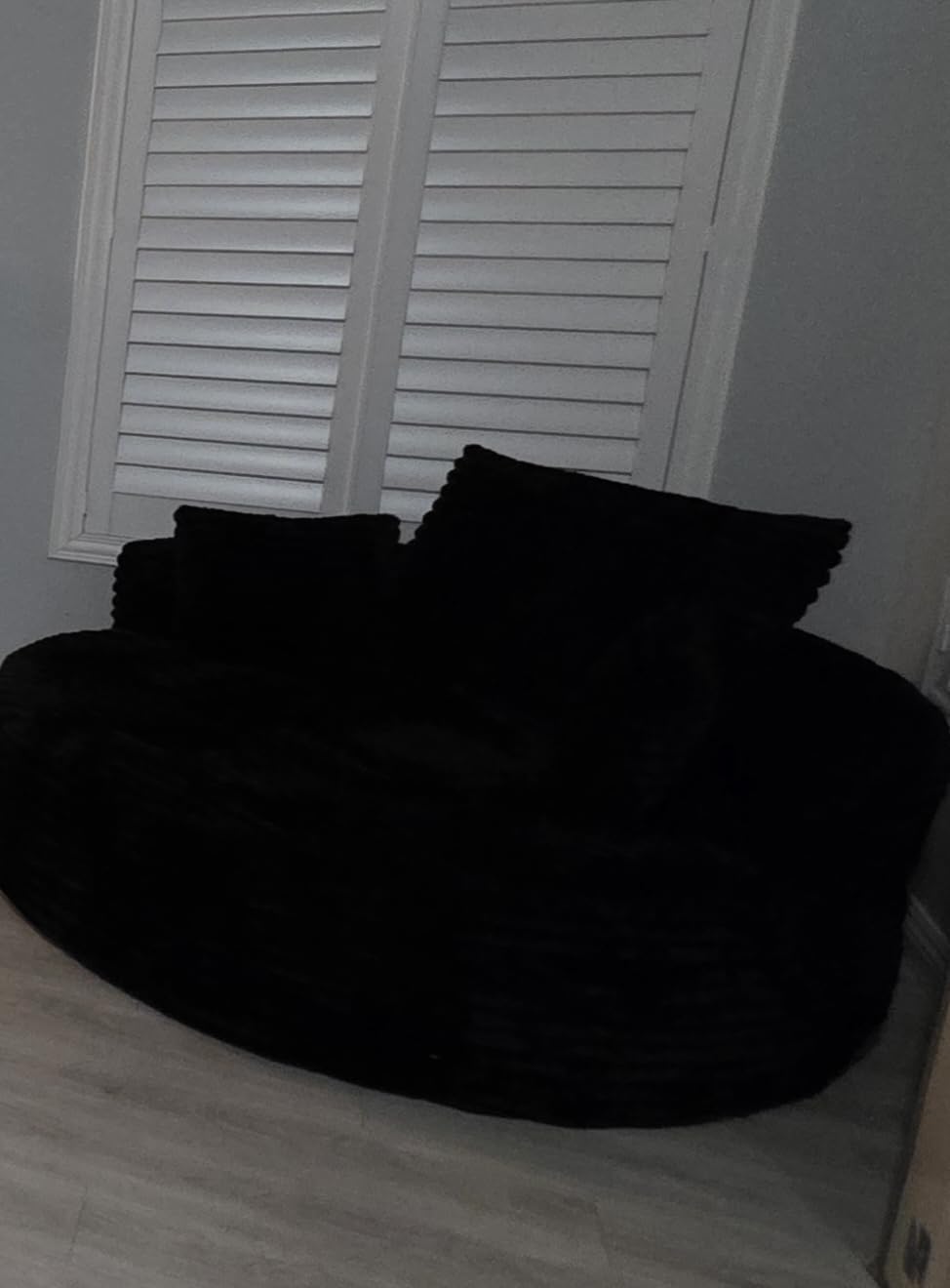 Oversized Round Chaise Longue Chair Indoor, Modern 55-inch Upholstered Corduroy Deep Seat Circle Single Cloud Lounge Floor Sofa Chair for Living Room, Bedroom Apartment, Beige customer photo 1