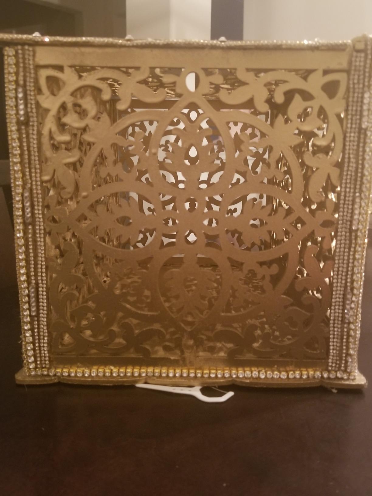 OurWarm Brown Wooden Wedding Card Box with Flower Trough & Acrylic Board customer photo 1