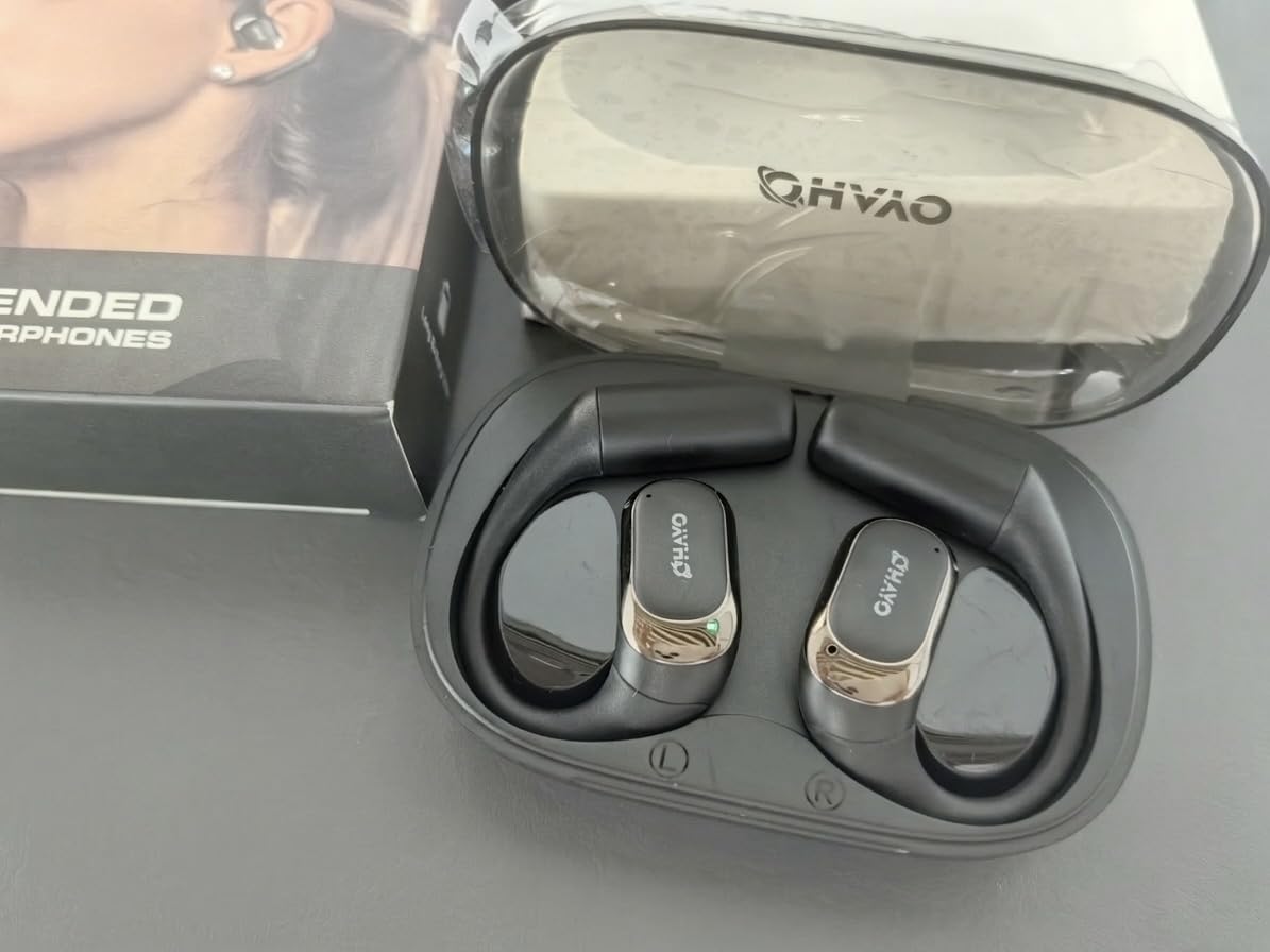 OHAYO Open Ear Headphones,Over Ear Earbuds with Ergonomic Earhook,Bluetooth Headphones 5.4 with Smart Digital Display,40H Playtime,IPX6 Waterproof,Touch Control Operate Fit Cycling,Running,Workout customer photo 1