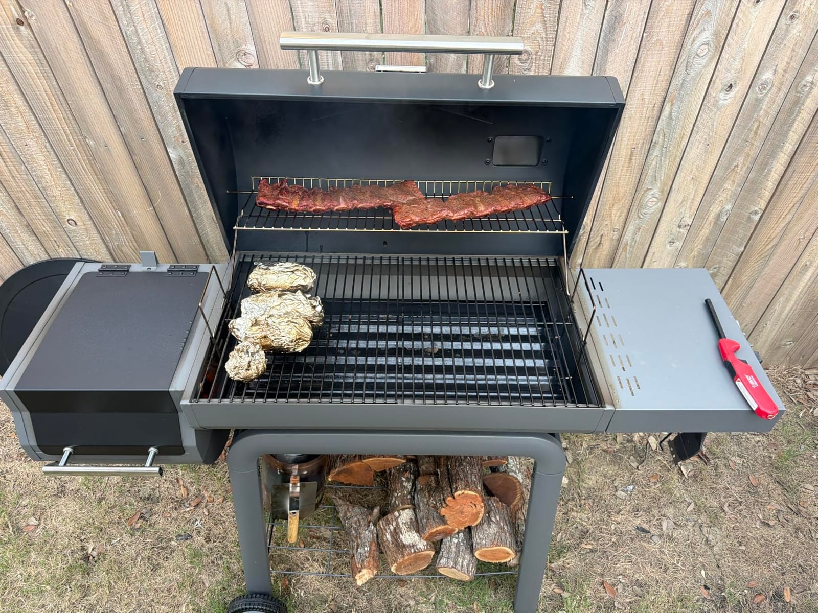 Feasto Heavy-Duty 30-Inch Charcoal Grill with Offset Smoker Grill customer photo 2