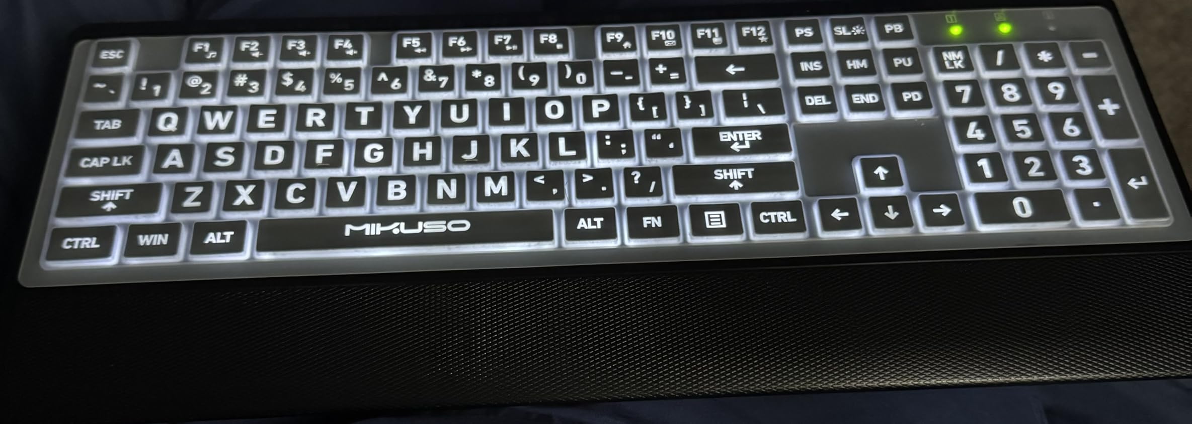 Large Print Backlit Keyboard, Wired USB for Seniors & Low Vision | 4X larger high contrast letter, white LED backlight, ergonomic wrist rest, dustproof cover, for elder & visually impaired customer photo 2