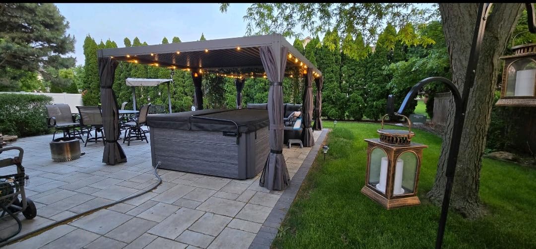 Domi Outdoor Pergola 10' x 12', Aluminum Louvered Pergola with Adjustable Louvers, Full Aluminum Frame, Built-in Gutter System, Modern Patio Gazebo for Deck Garden Patio, Gray customer photo 1