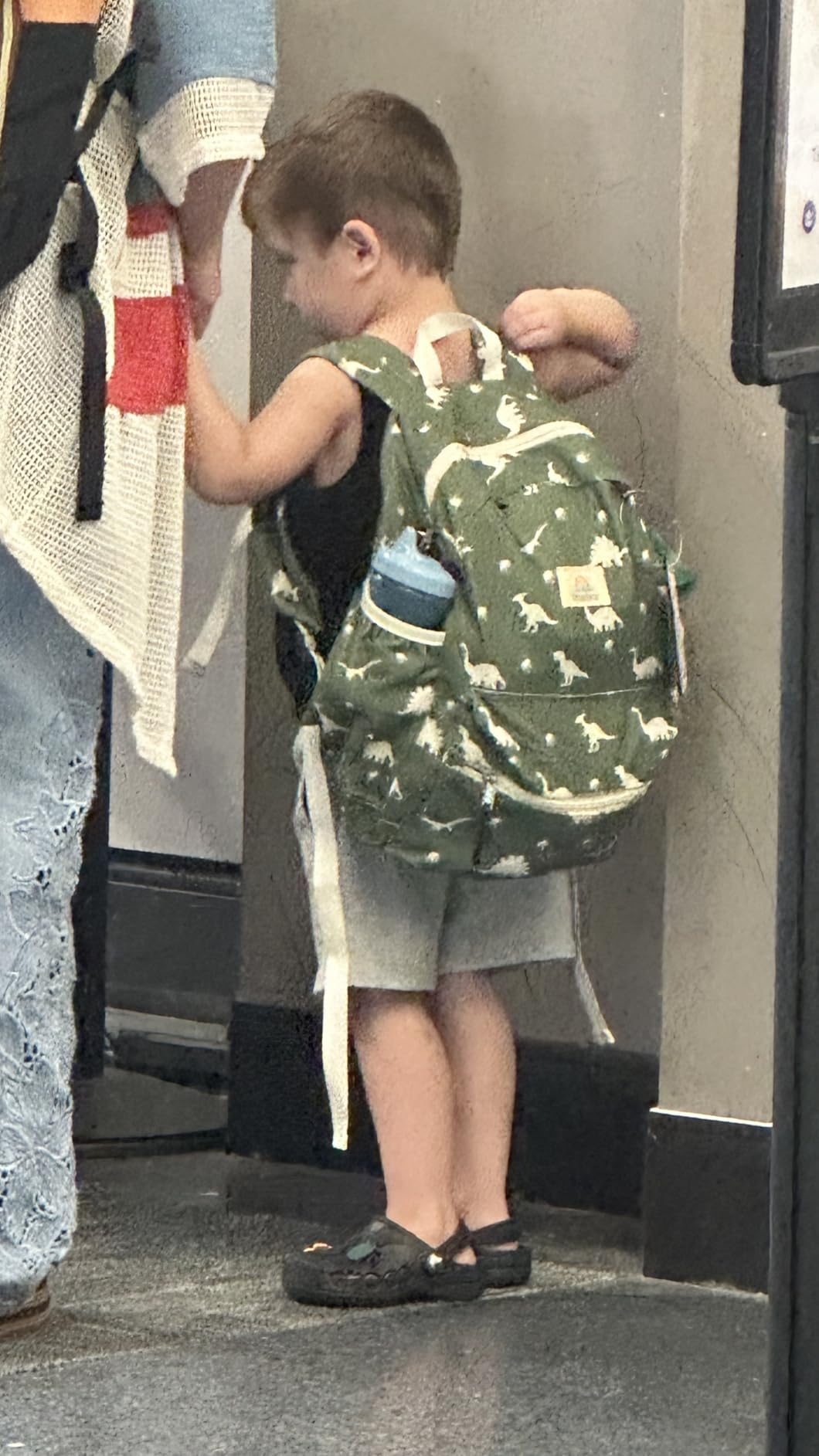 STEAMEDBUN Corduroy Kids Backpack for Boys and Girls 5-8: Boys Backpack for Elementary Kindergarten - 15 inch Cute Backpacks for Kids - Dinosaur customer photo 2