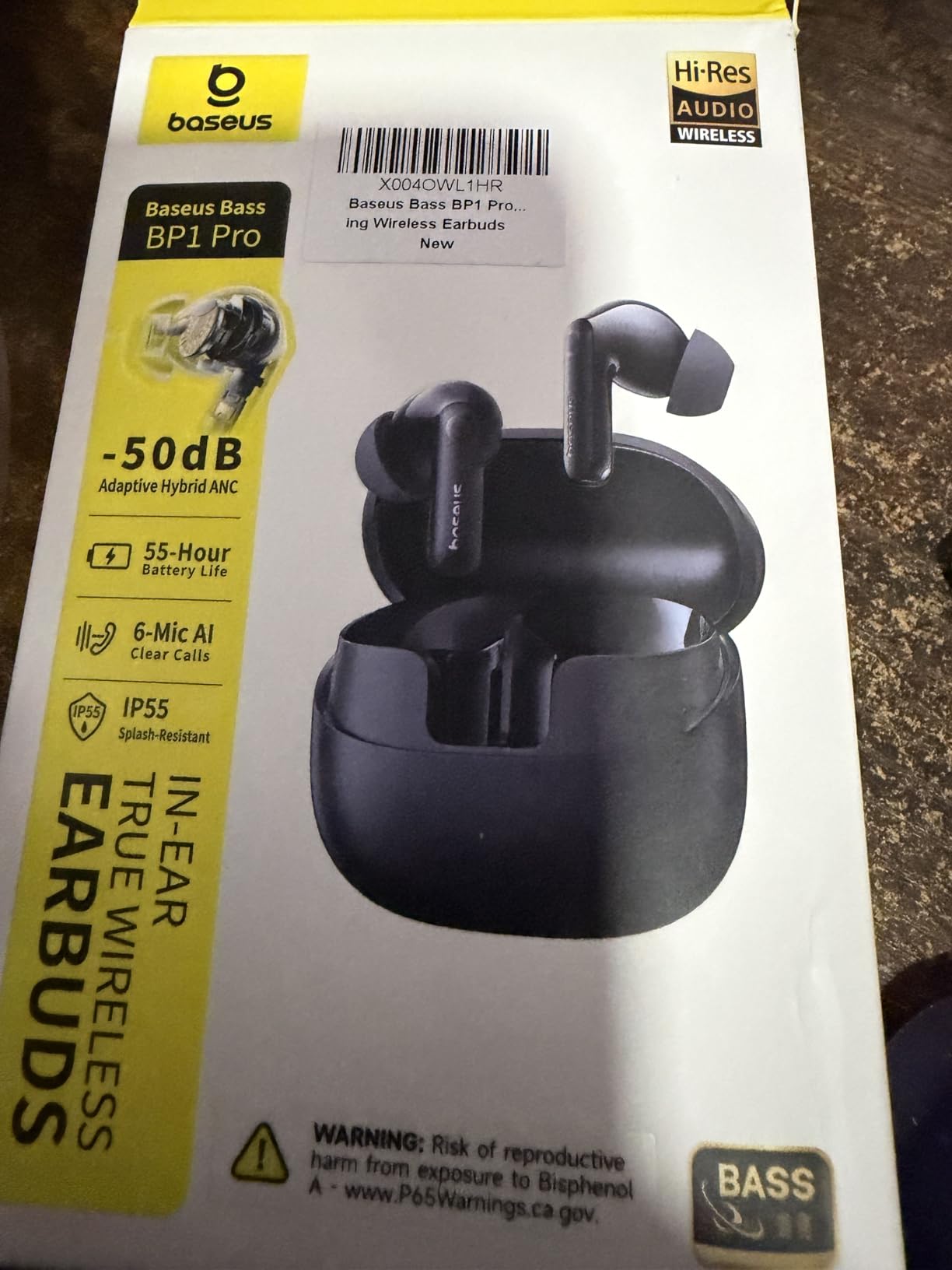 Baseus Bass BP1 Pro Noise Cancelling Wireless Earbuds, Real-Time Adaptive Noise Cancelling, Adaptive Active EQ, LDAC Hi-Res Sound, 6-Mic AI Clear Calls, 55H Playtime, IP55 Waterproof, Bluetooth 6.0 customer photo 1