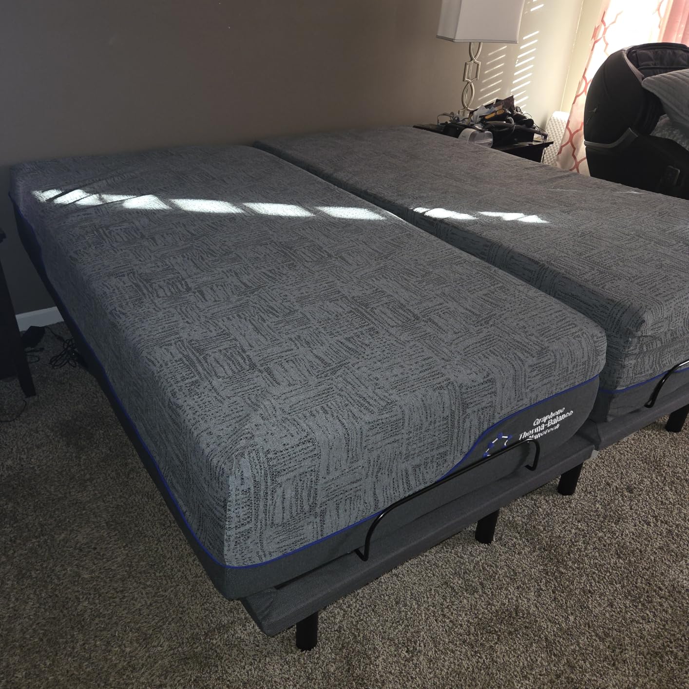 Amada Split King Adjustable Bed Frame and 14 Inch Cooling Gel Memory Foam Mattress Set, Massage, Head & Foot Incline, Wireless Remote, USB Ports, LED Night Light, Medium Firm Support customer photo 1