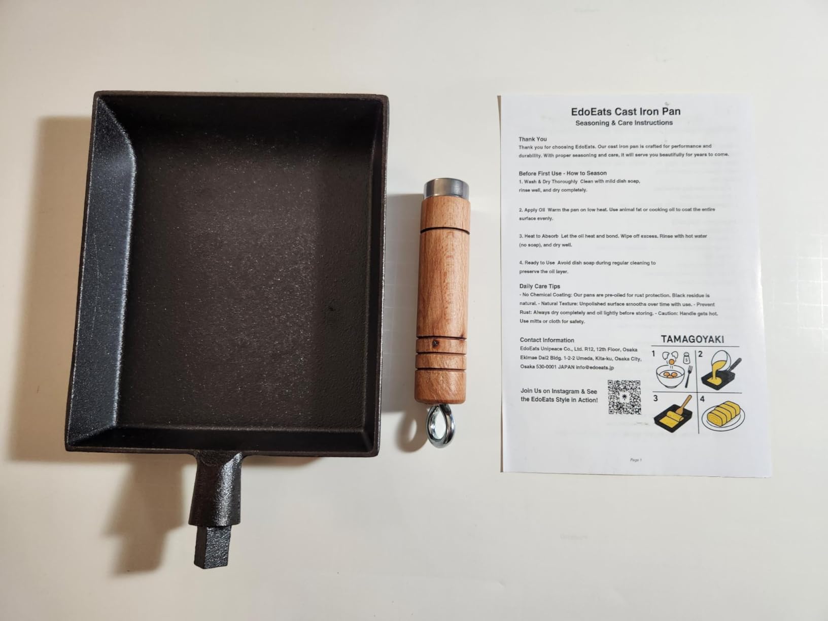 Pre-Seasoned Cast Iron Tamagoyaki Pan, Japanese-Style Omelet Pan customer photo 1