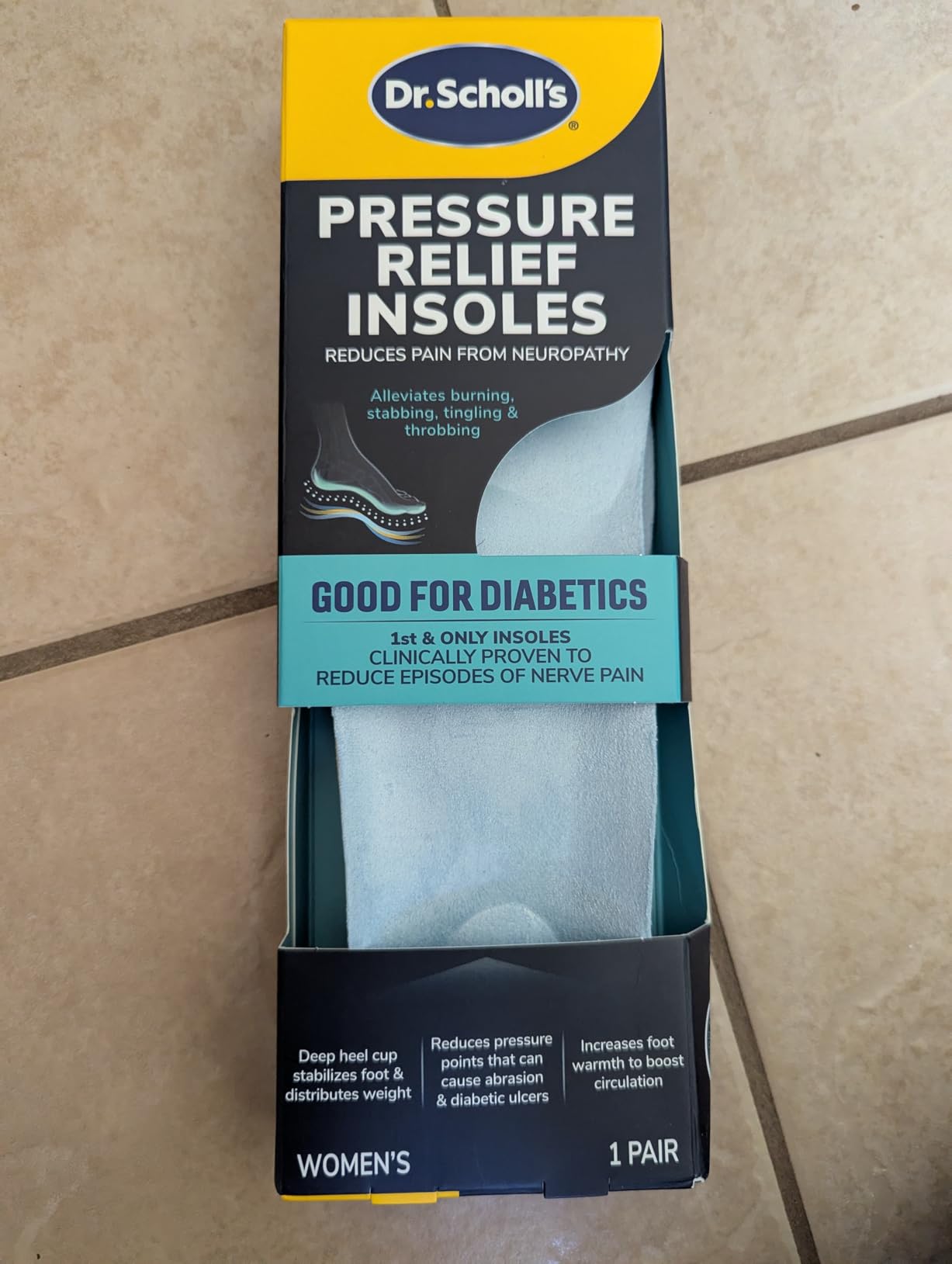 Dr. Scholl's Pressure Relief Insoles - The Only Proven Insole to Reduce Episodes of Nerve Pain, Neuropathy Pain Relief for Feet, Good for Diabetics, Reduces Foot Pressure, Shoe Inserts Women Size 6-10 customer photo 1