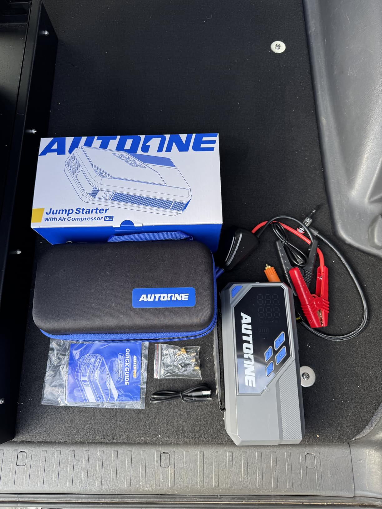 AUTOONE 10000A Jump Starter with Air Compressor, 24000mAh Jump Box with Tire Inflator (All Gas & Diesel) Portable Car Battery Booster Jumper Starter Pack, Jumper Cables, Type C, 60W Charging, Light customer photo 1