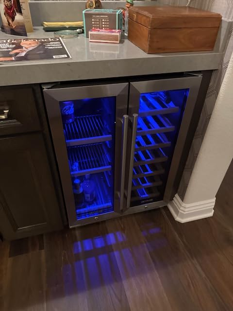 ORYMUSE 24 Inch Dual Zone Wine Cooler, 52 Bottle Built-In Wine Fridge | Under Counter or Freestanding Wine Refrigerator with Stainless Steel Glass Door, Adjustable Shelves, and Quiet Compressor customer photo 2
