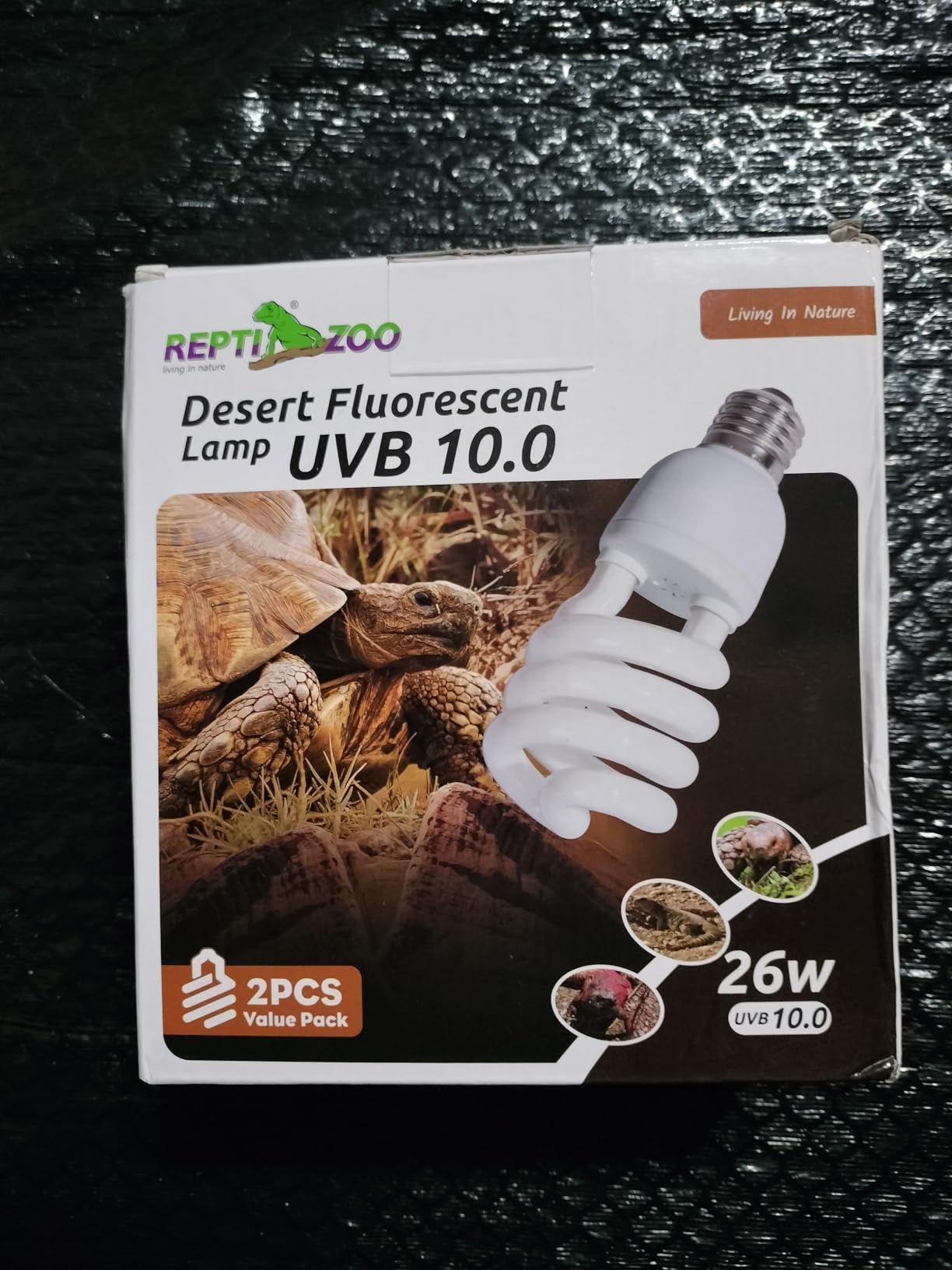 REPTI ZOO UVB Light for Desert Reptile 2 Pack, 10.0 26W UVA UVB Reptile Light Bulb, UVB Spiral Compact Lamp for Bearded Dragons Tortoises Lizards Snakes customer photo 2