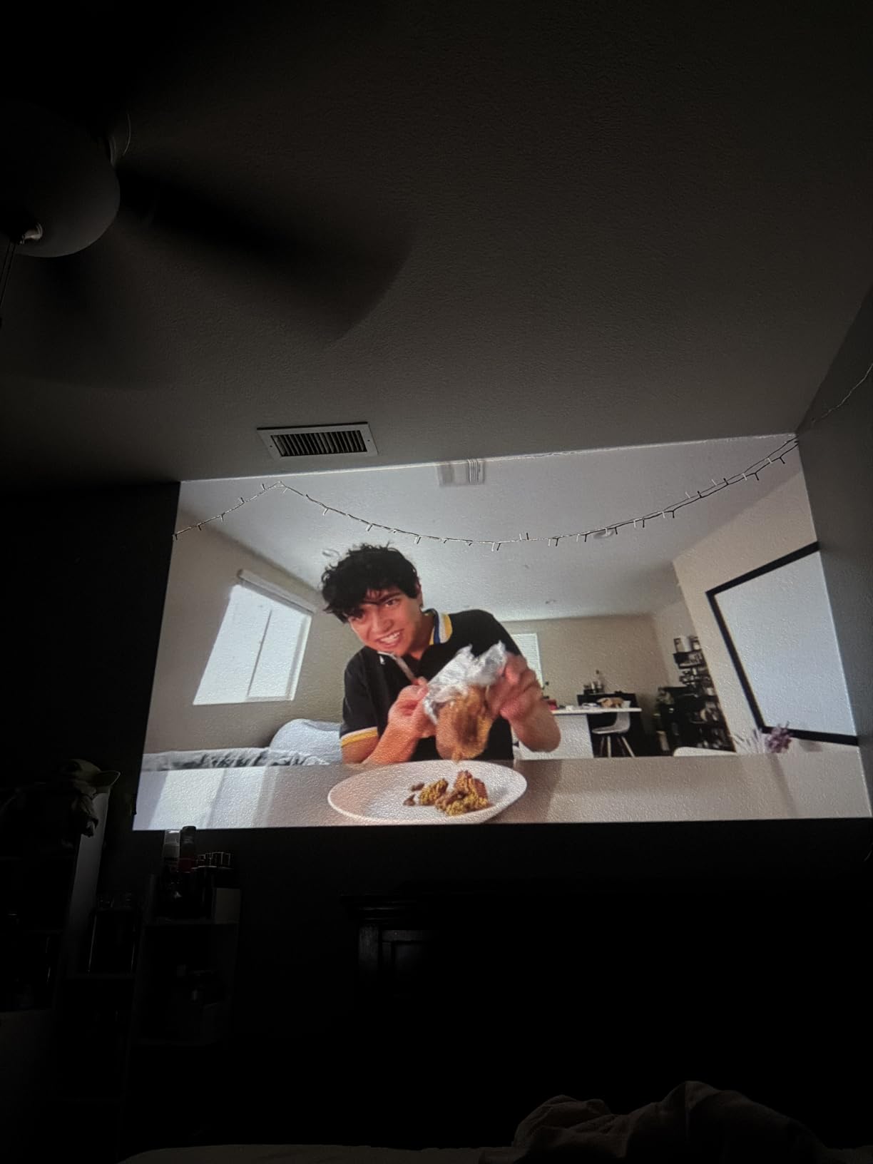 Built-in Apps 1080P 4K Support Mini Projector with Android 14, Phone Remote customer photo 1