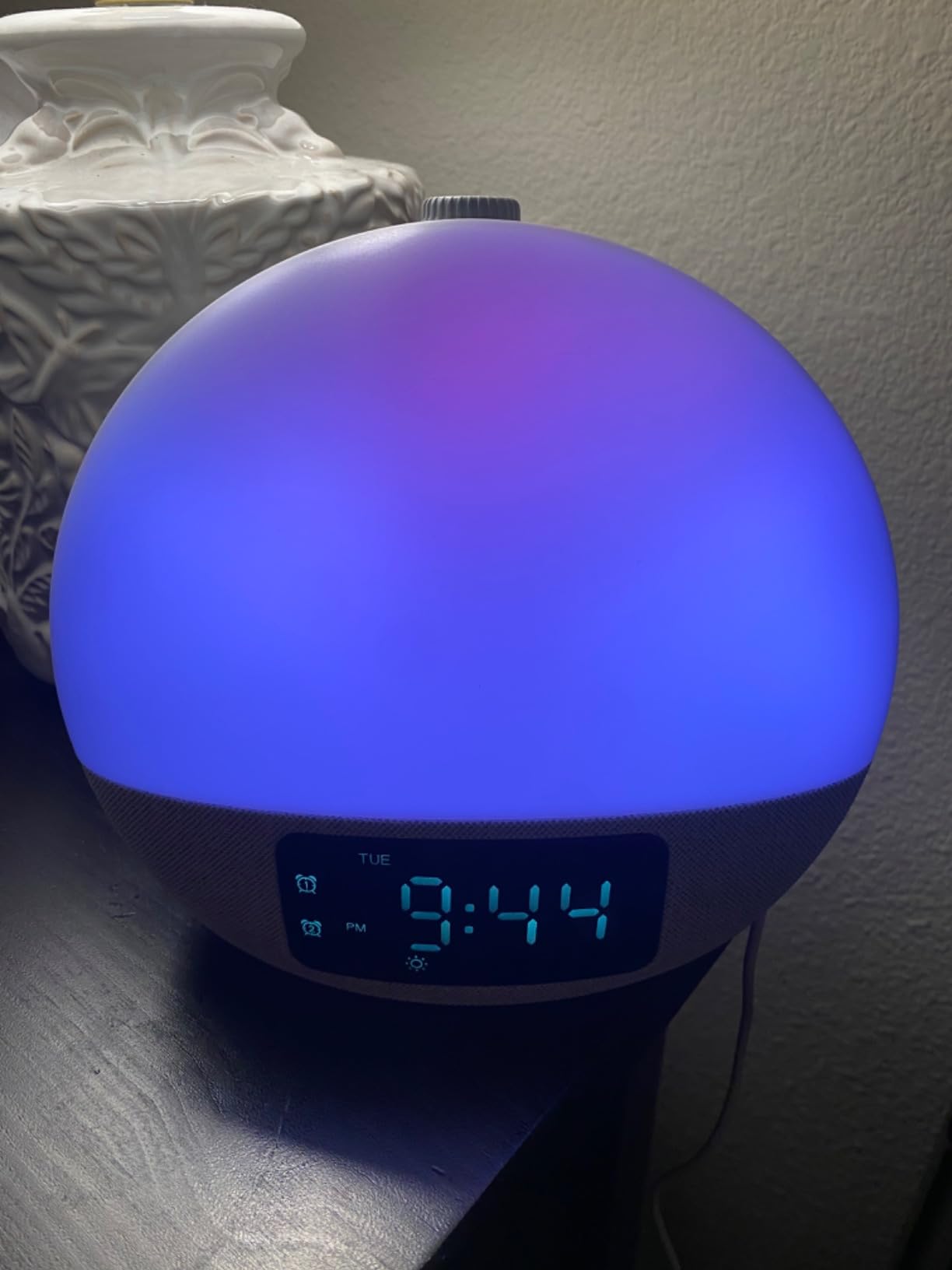 Geuuap Sunrise Alarm Clock White Noise Machine with Bluetooth Speaker,Khaki customer photo 1