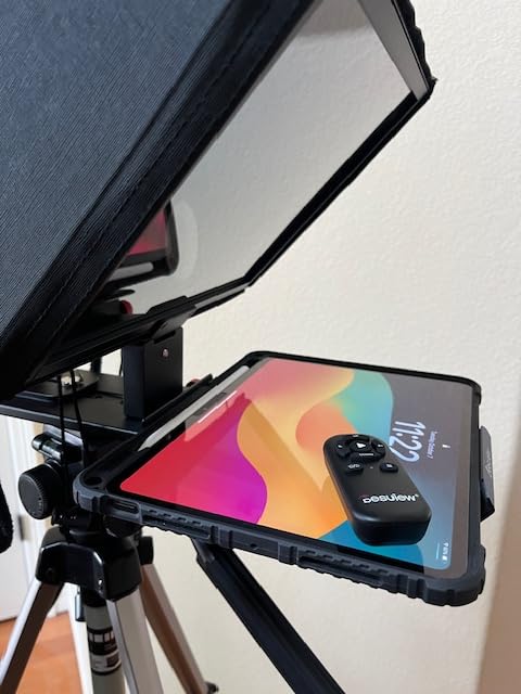 Desview P13 Teleprompter 13 Inch Aluminum Alloy with High Definition Glass, Compatible with iPad Tablet Phone DSLR, Portable No-Assembly Design for Video Recording customer photo 1