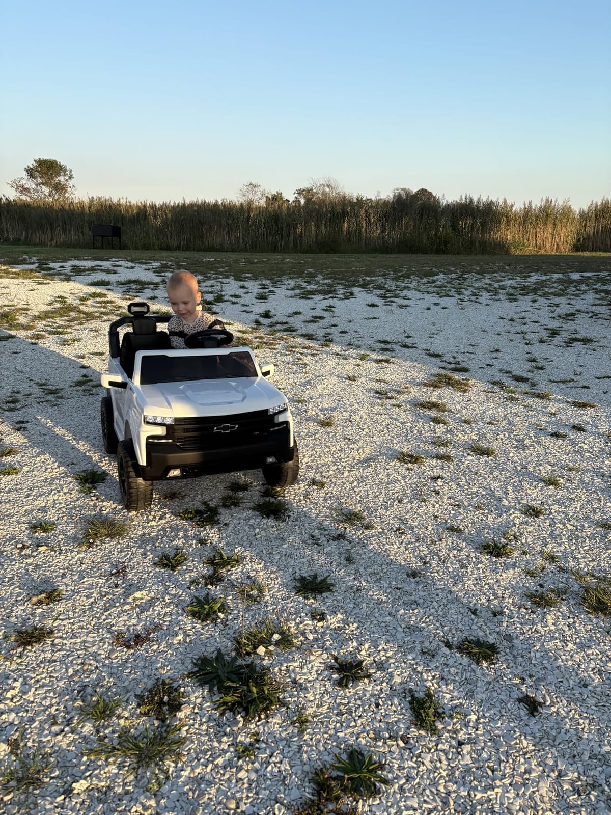 First Ride On 24V 2 Seater Ride on Car for Kids, Licensed Chevrolet Silverado Electric Car for Kids with Remote Control, Ride on Truck with Bluetooth, LED Lights and Seat Belts (White) customer photo 1