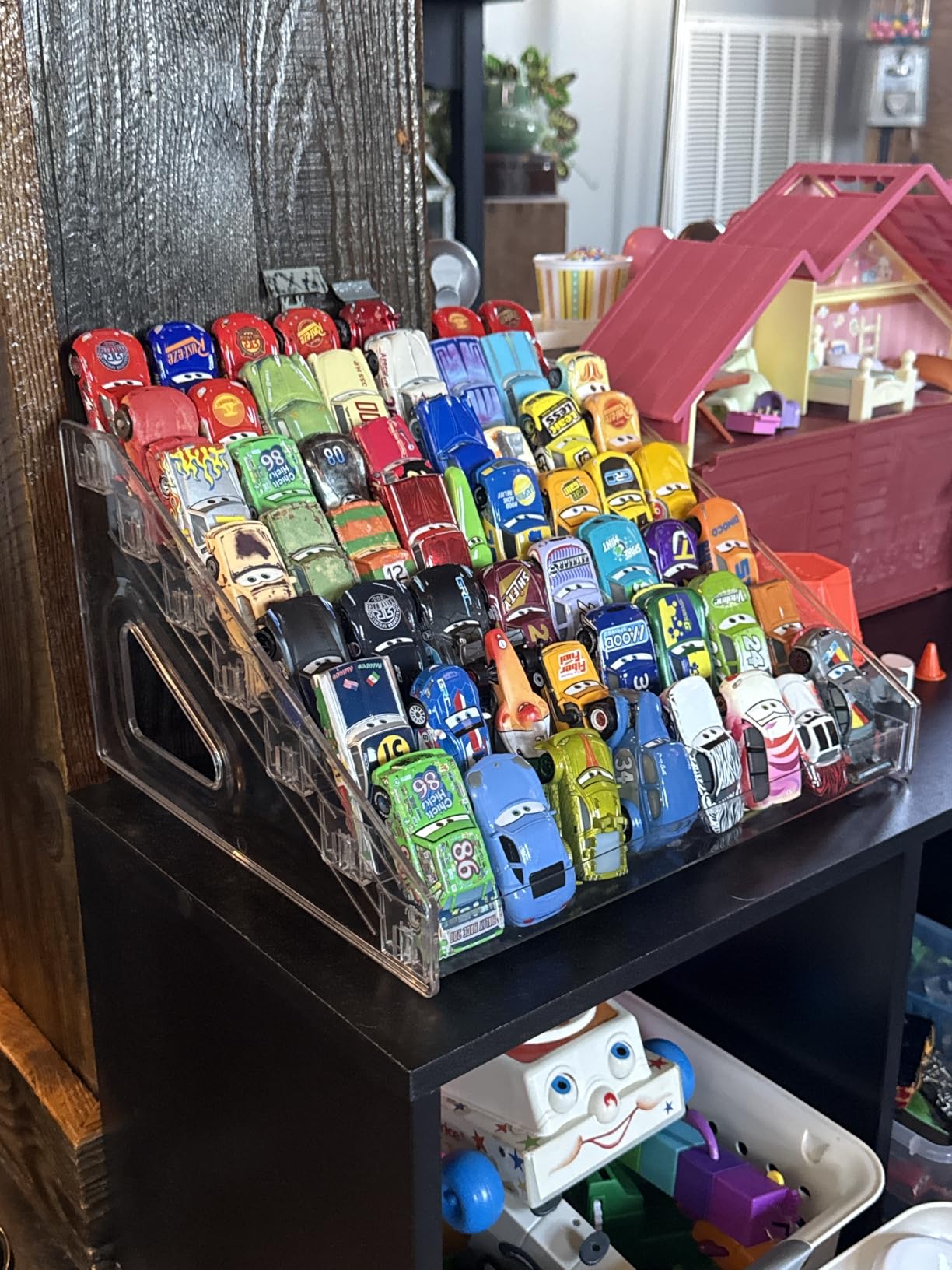 1-Pack Clear 7 - Tier Acrylic Toy Car Display Shelf - Holds 60+ 1:64 Scale Toy Cars, Desktop, or Freestanding Organizer for Collectors customer photo 2