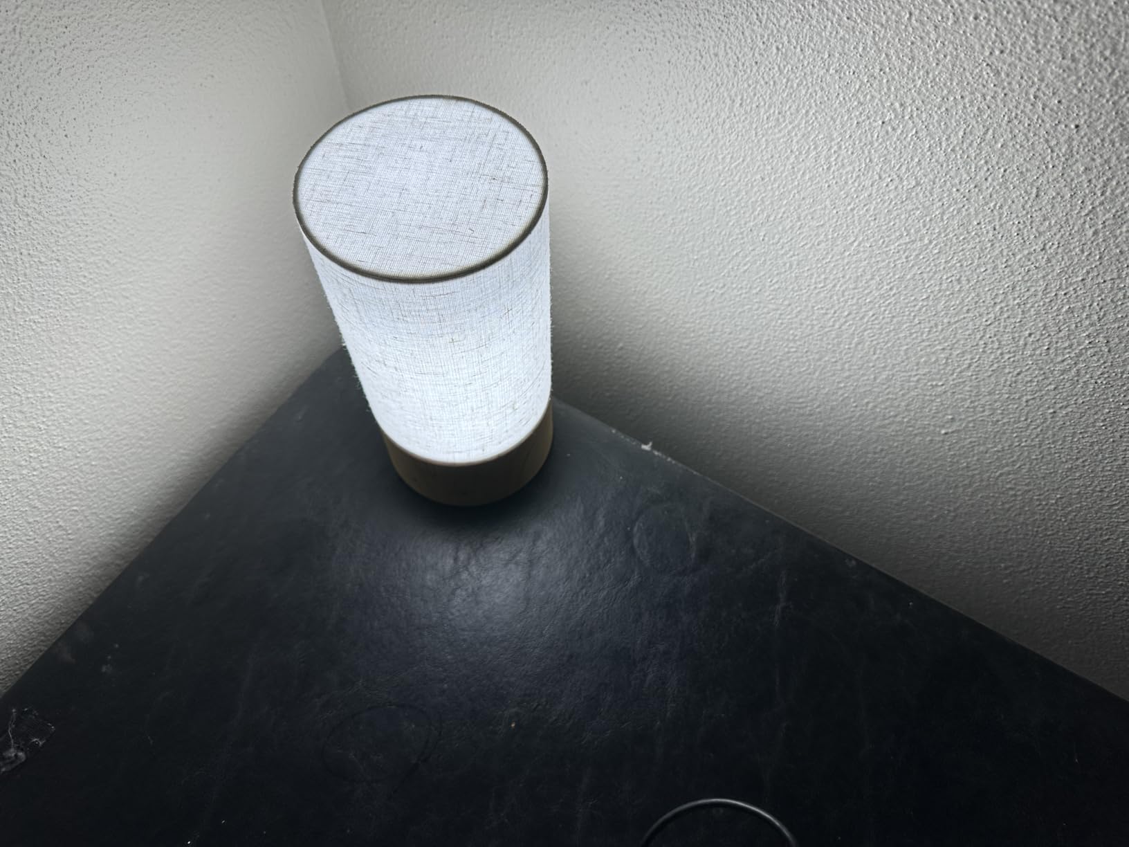 Caromolly Light Therapy Lamp, Happy Lamp 10,000 LUX UV Free with 3 Color Temperature & 5 Brightness Level, Full Spectrum Light Wood Base Round Flaxen Fabric Shade for Home, Office, 4