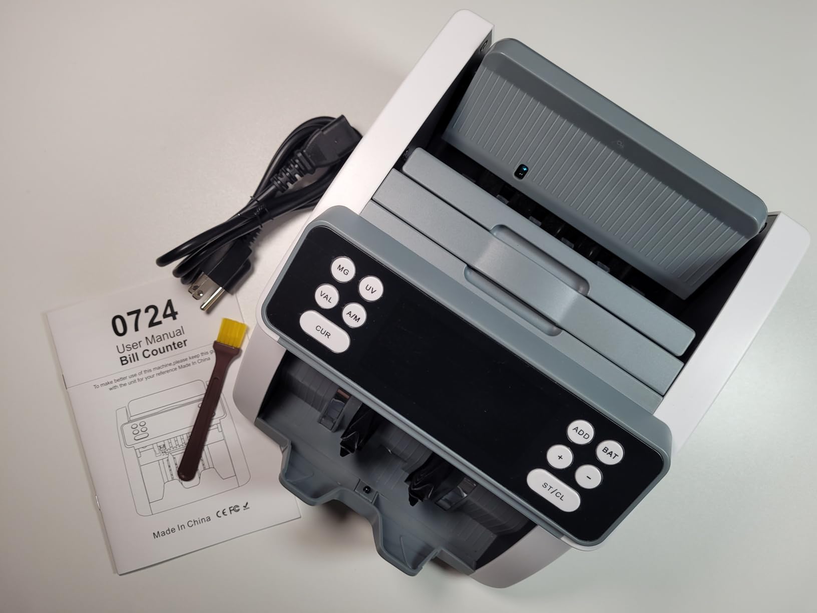 AROHANI Money Counter Machine with Value Count for USD and EUR, UV MG IR DD MT Counterfeit Detection, Count Add Batch Auto Modes, Cash Counter with LED Display, Compact Powerful Design, Gray customer photo 2