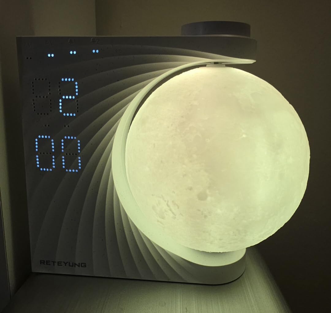 RETEYUNG Sunrise Alarm Clocks Sound Machine Moon Lamp for bedrooms customer photo 2