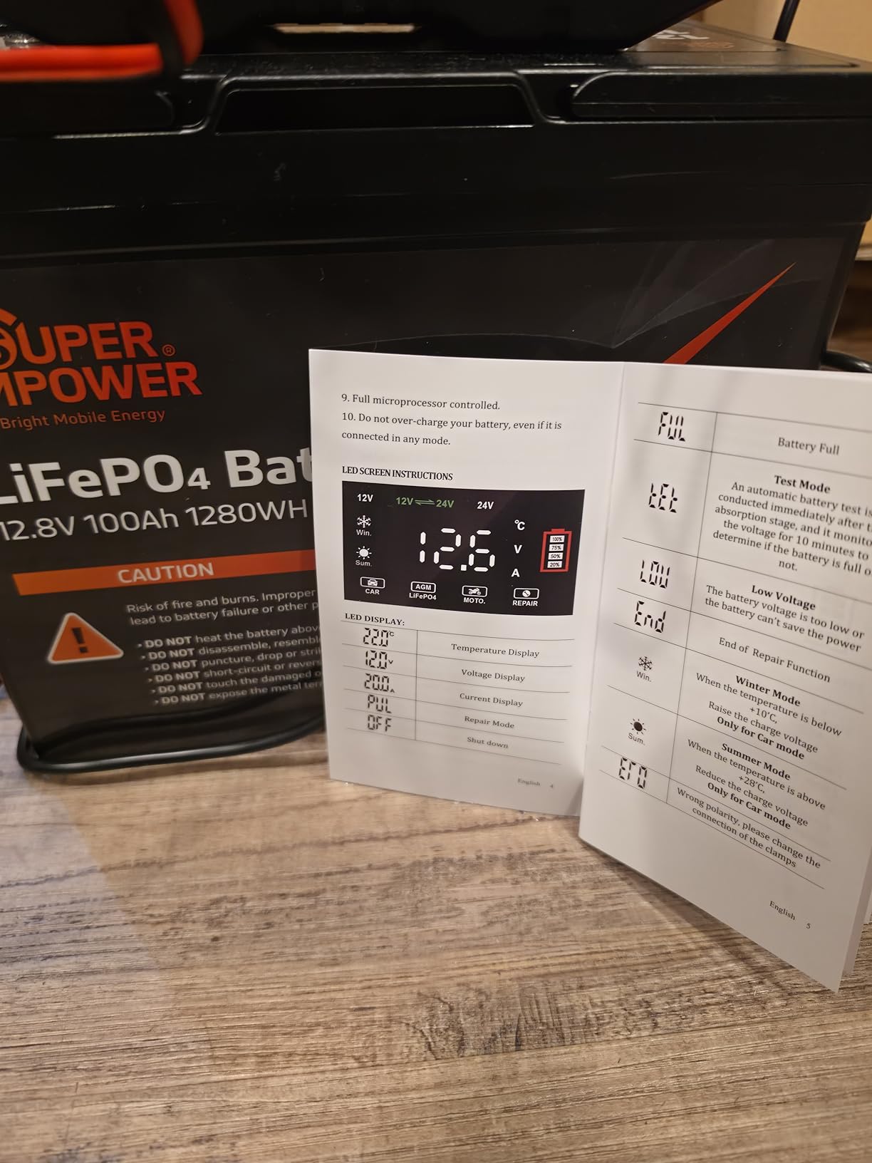 12V 100Ah LiFePO4 Battery, Group 24 Deep Cycle RV/Trolling Motor Battery customer photo 1