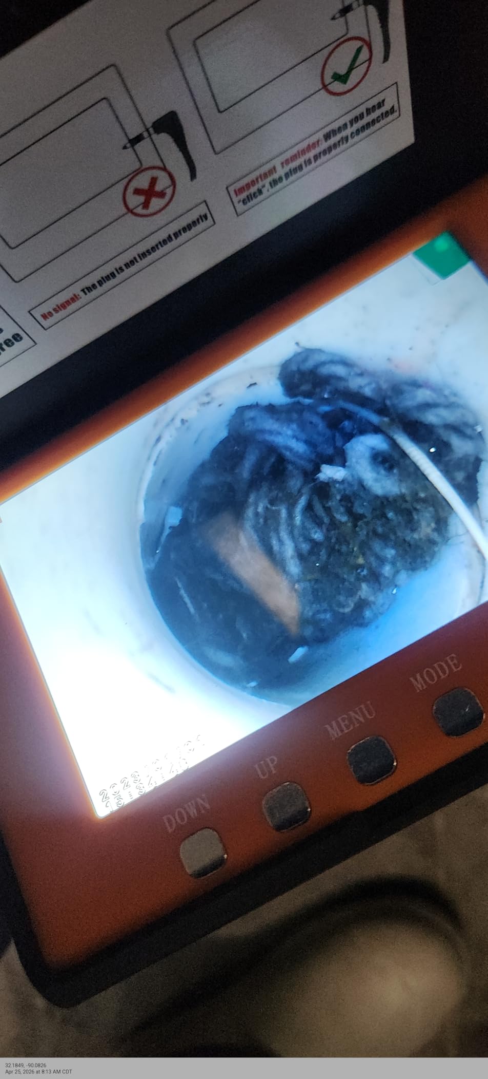 Sewer Camera 100FT, 5'' HD 1080P w/DVR-32GB Pipe Inspection Camera 5000mAh customer photo 1