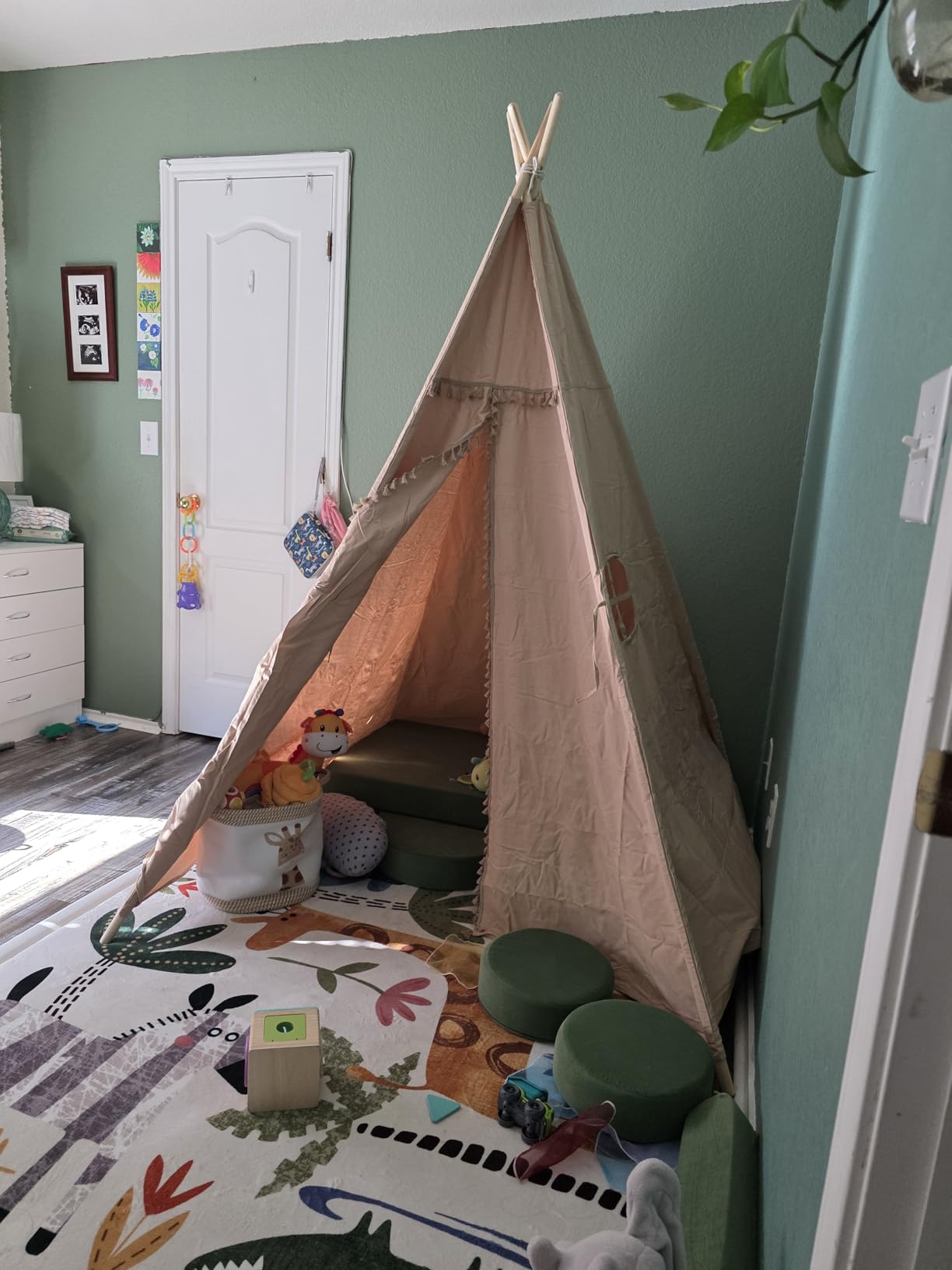 Sumbababy Teepee Tent for Indoor Play Tent for Girls Boys Gift, Rose Pink Washable & Foldable Tents for Sleepover Party customer photo 2