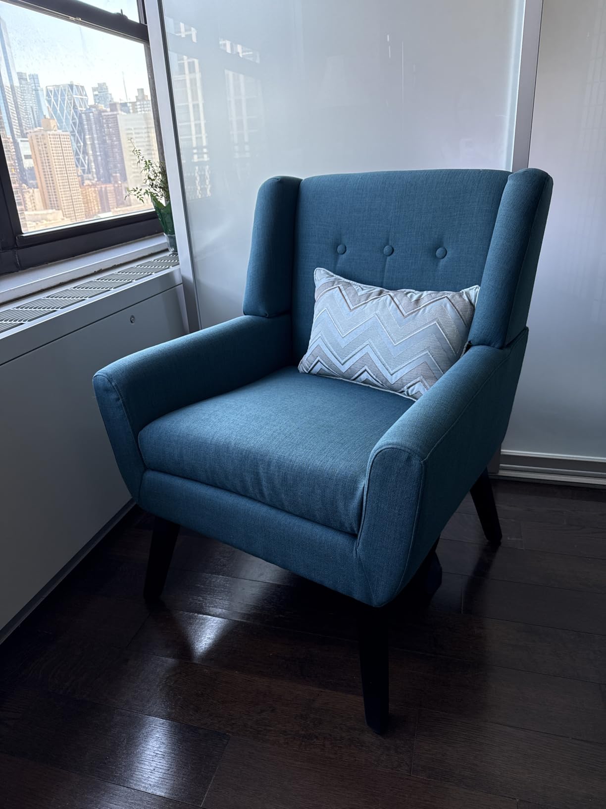 HUIMO Accent Chair for Living Room,Upholstered Button Fabic Armchair Chair customer photo 1