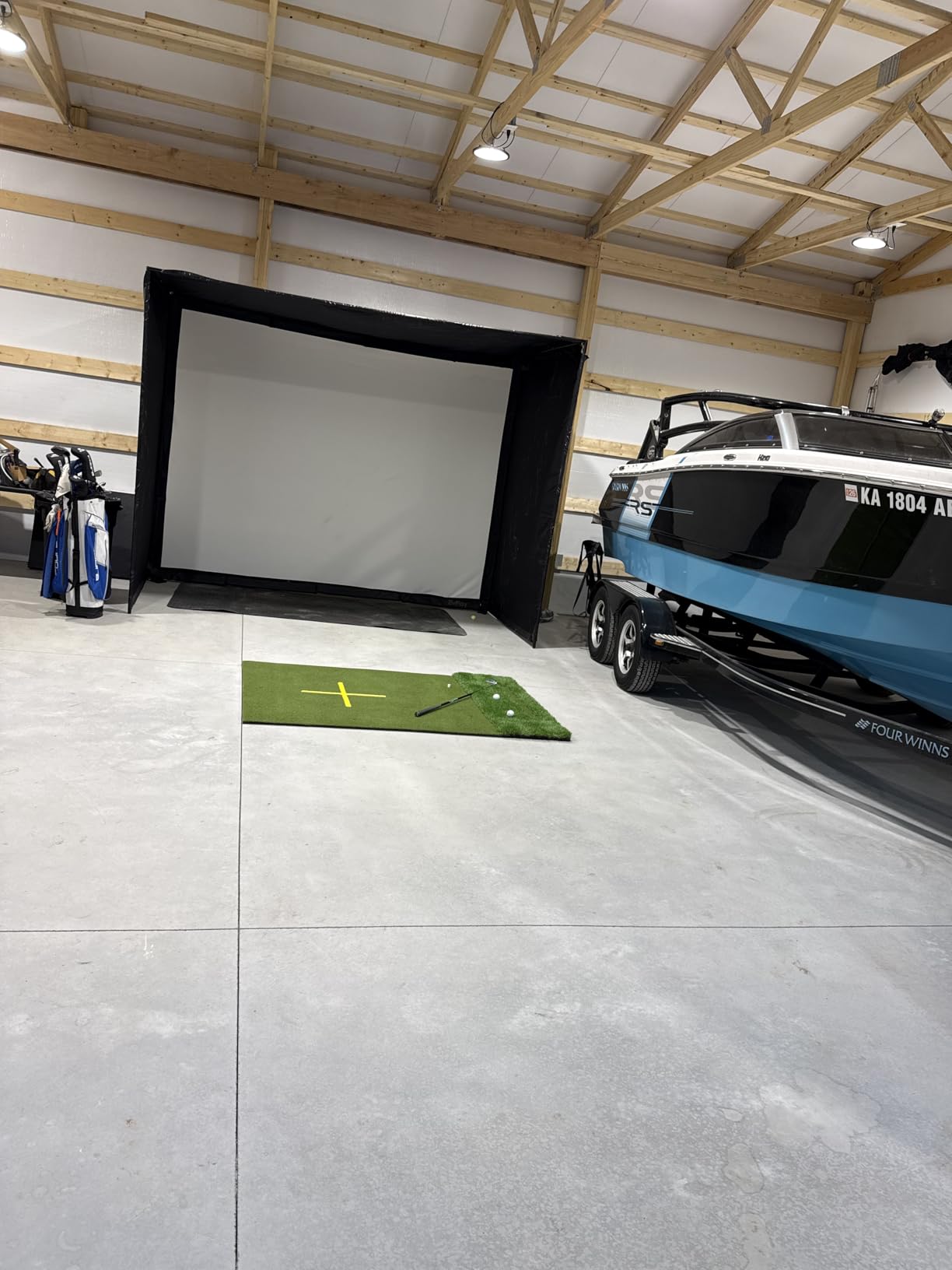 Golf Simulator Enclosure for Home Garage Indoor Sim Practice with Screen customer photo 1