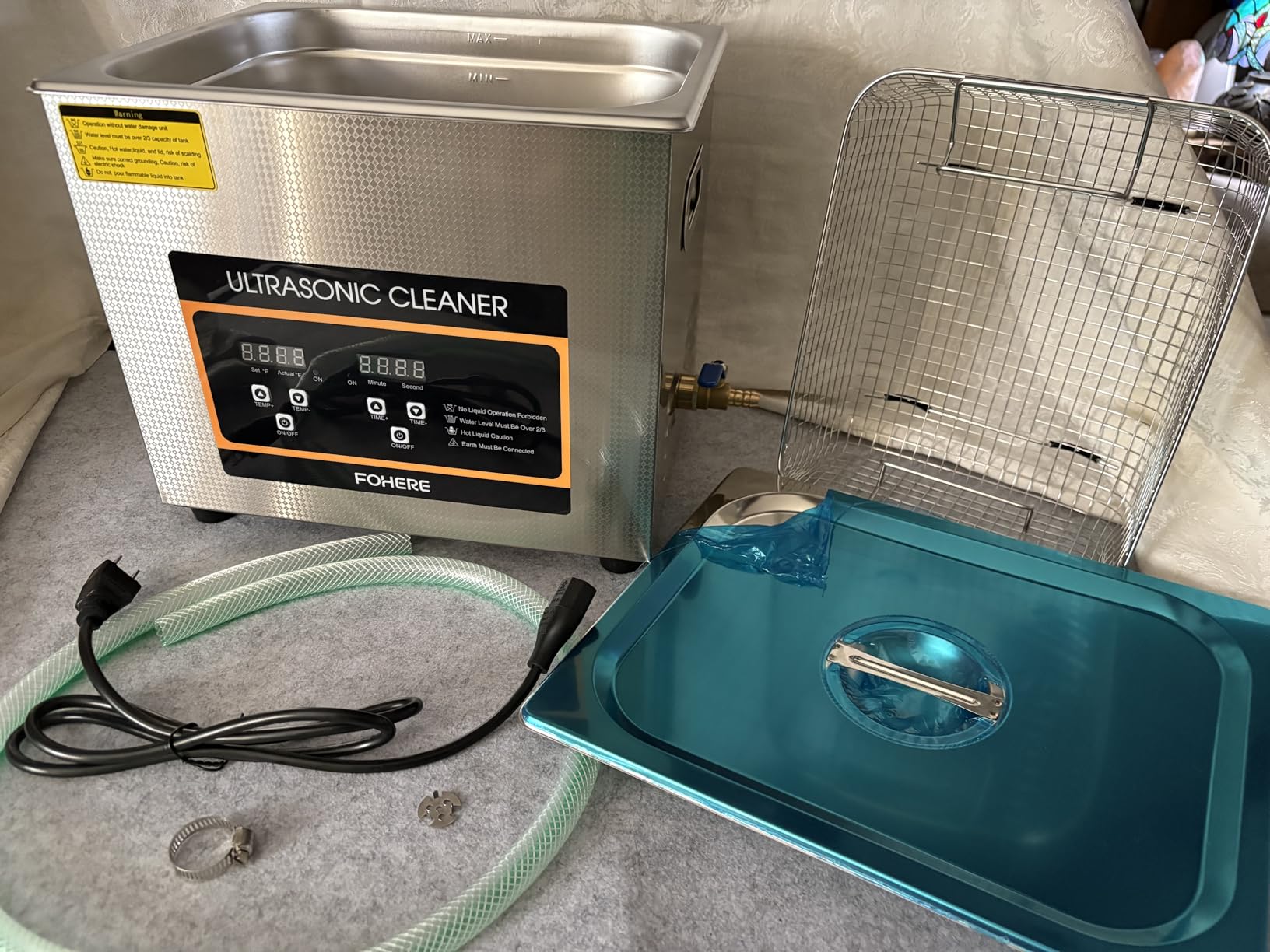 Ultrasonic Cleaner with Heater and Timer, Stainless Steel Ultrasonic Washing Machine, Professional Sonic Cleaning for Parts, Bike Chain, Metal Engine Parts, Gun (10l-2.6gal) customer photo 1