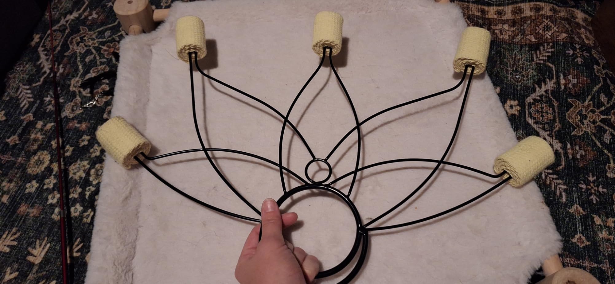 Fire Fans for Dancing (Pair), 5 Wick Lotus Fans with 2