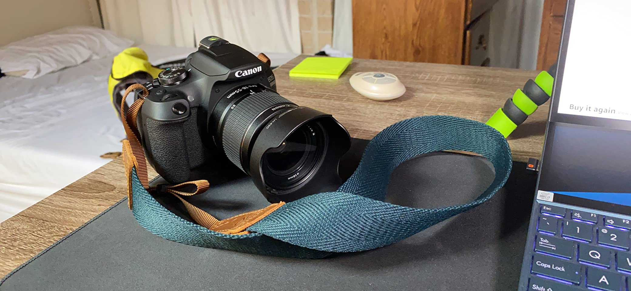 Padwa Lifestyle Black Camera Strap - Double Layer Crazy Horse Cowhide Head,1.5
