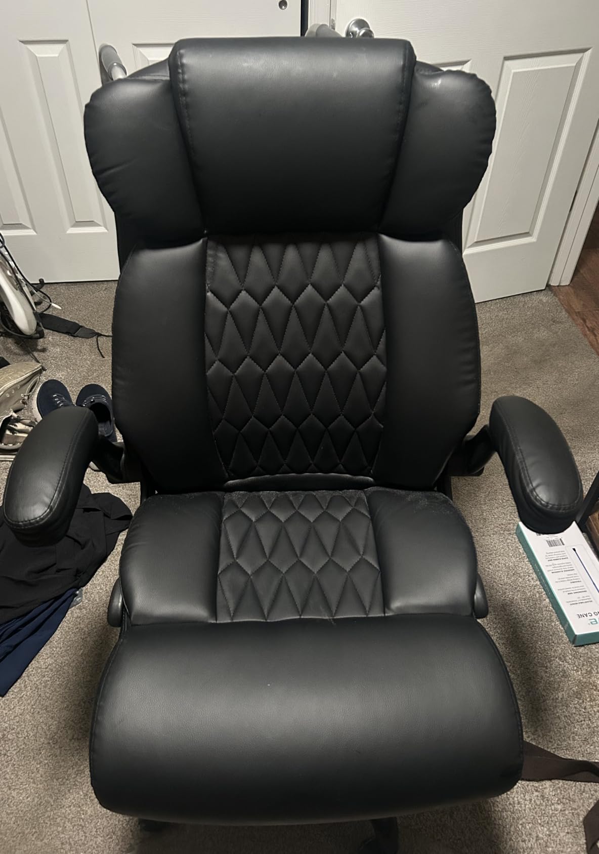 500lbs Big and Tall Office Chair Adjustable Lumbar Support for Back Pain, Extra Wide Seat Executive Office Chair Thick Armrest Pad, Heavy Duty Base & Upgraded Wheels, Ergonomic Desk Chair customer photo 1