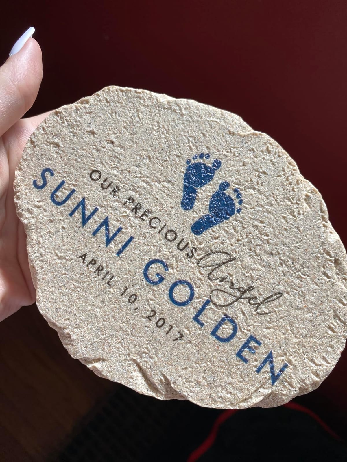 Personalized Memorial Garden Stone Floral Hummingbird Forever in Our Hearts Outdoor Remembrance Gift customer photo 2