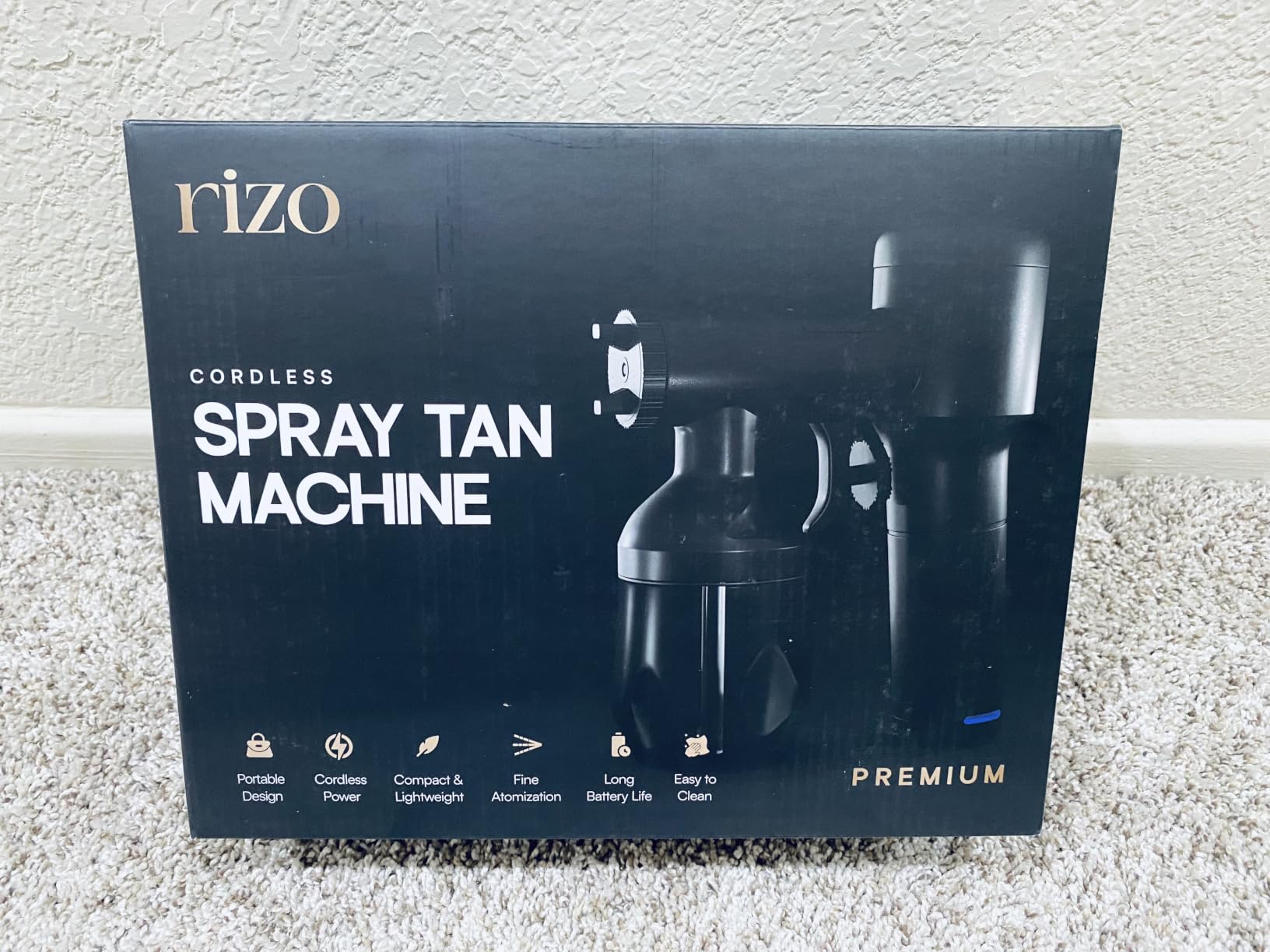 RIZO Cordless Spray Tan Machine Kit, Portable Tanning Airbrush for Home & Mobile Artists, Lightweight Rechargeable Spray Tan Gun with Precise Mist Control, Easy to Clean, Professional Bronze Results customer photo 1