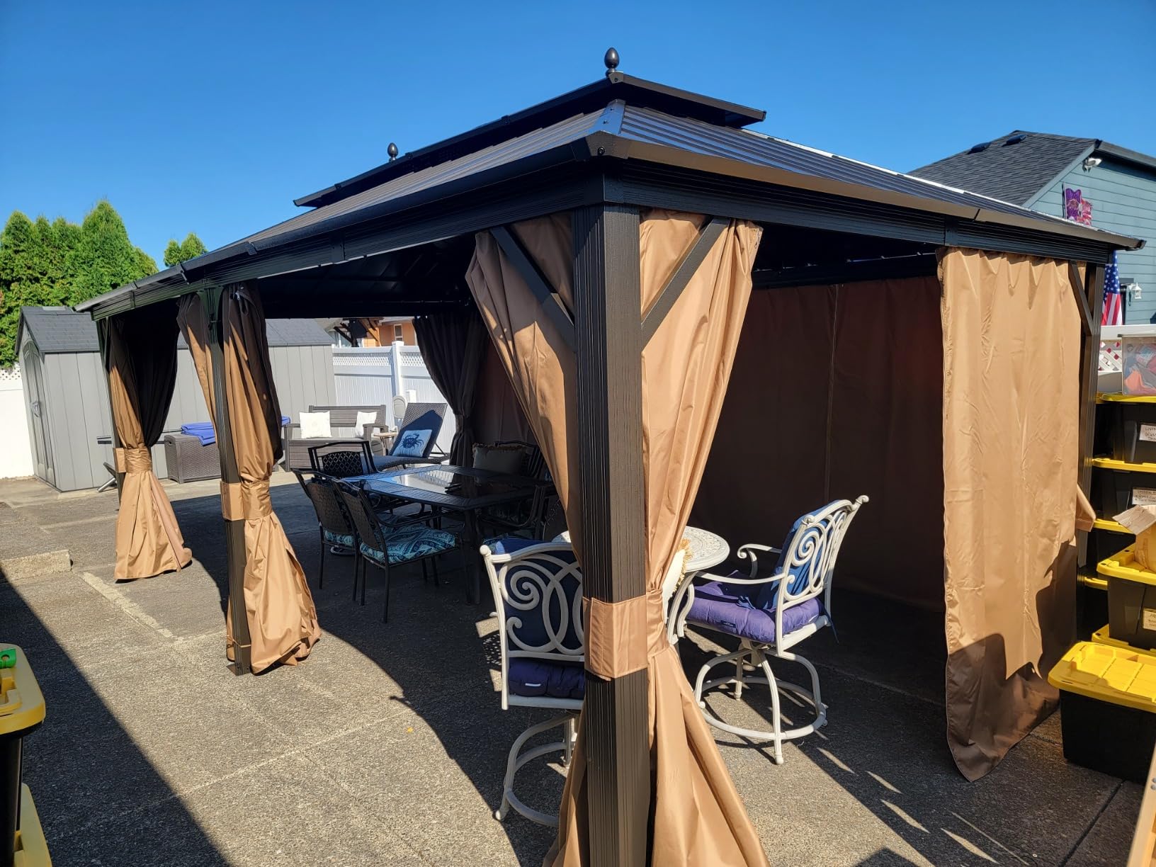 YITAHOME 10X12FT Hard Top Gazebo Aluminum Frame Patios Double Roof Canopy customer photo 1