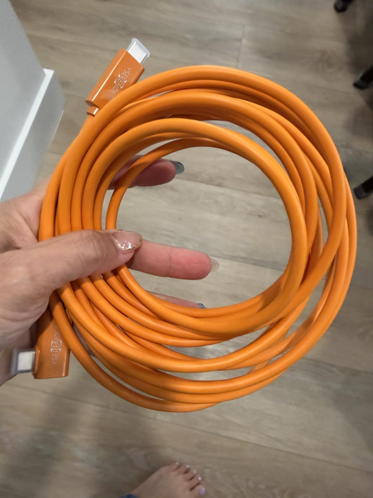 Fiber Optic USB C Tethering Cable 25FT, 10Gbps Right Angle Tether Cable with PD 60W & German SiliconLine Chip, Zero Latency & Zero Data Loss, High-Visibility for VR/Camera/Computer/Sony/Nikon/Canon customer photo 1