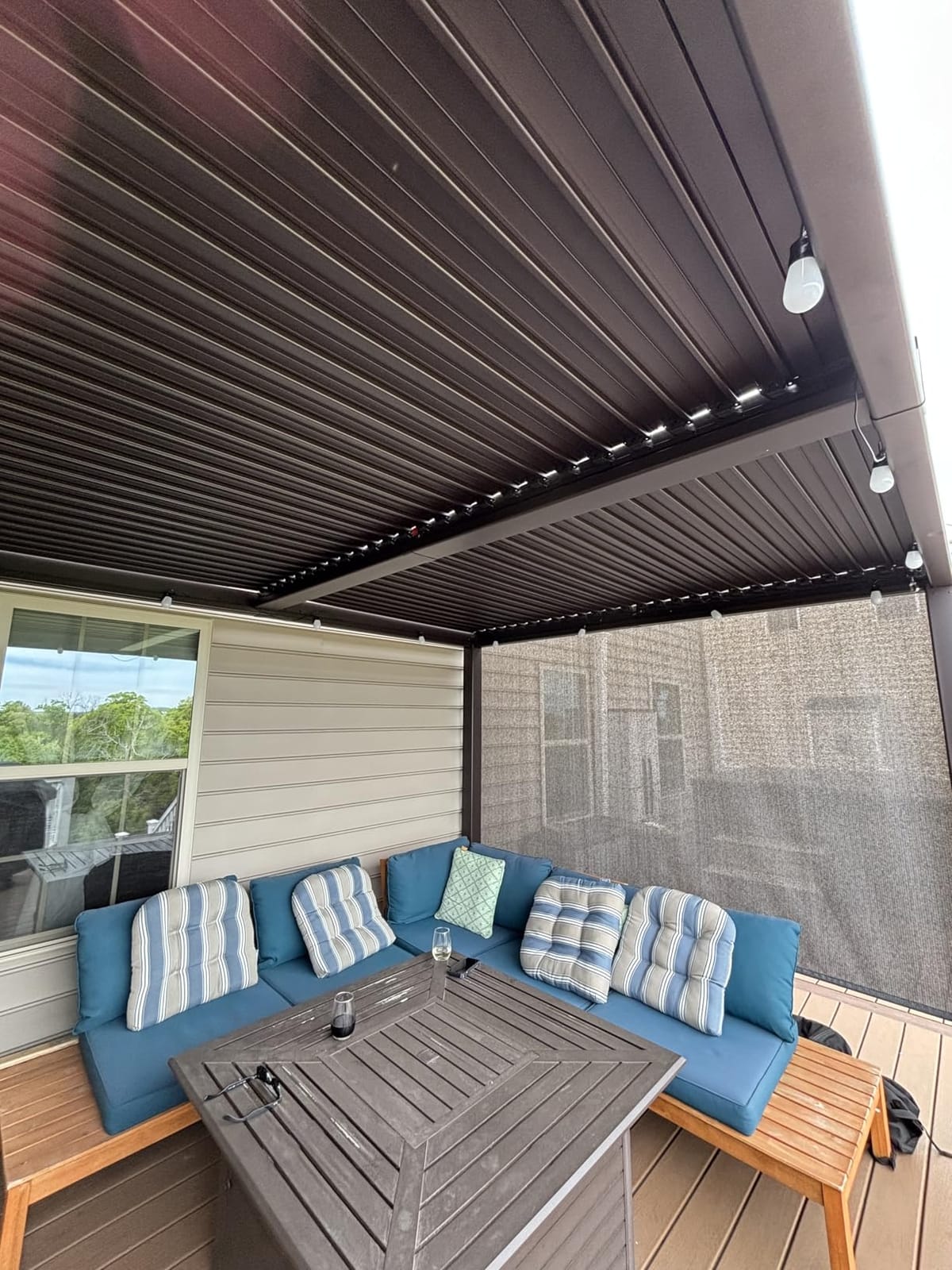 PURPLE LEAF Outdoor Louvered Pergola 10' x 12' Aluminum with LED Bronze customer photo 2