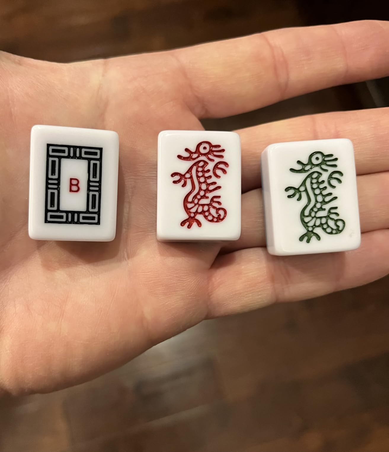 American Mahjong Game Set, 166 Light Green Tiles, 4 All-in-One Transparent Racks/Pushers, Complete Mahjong Tile Set, Light Blue Carrying Bag customer photo 2