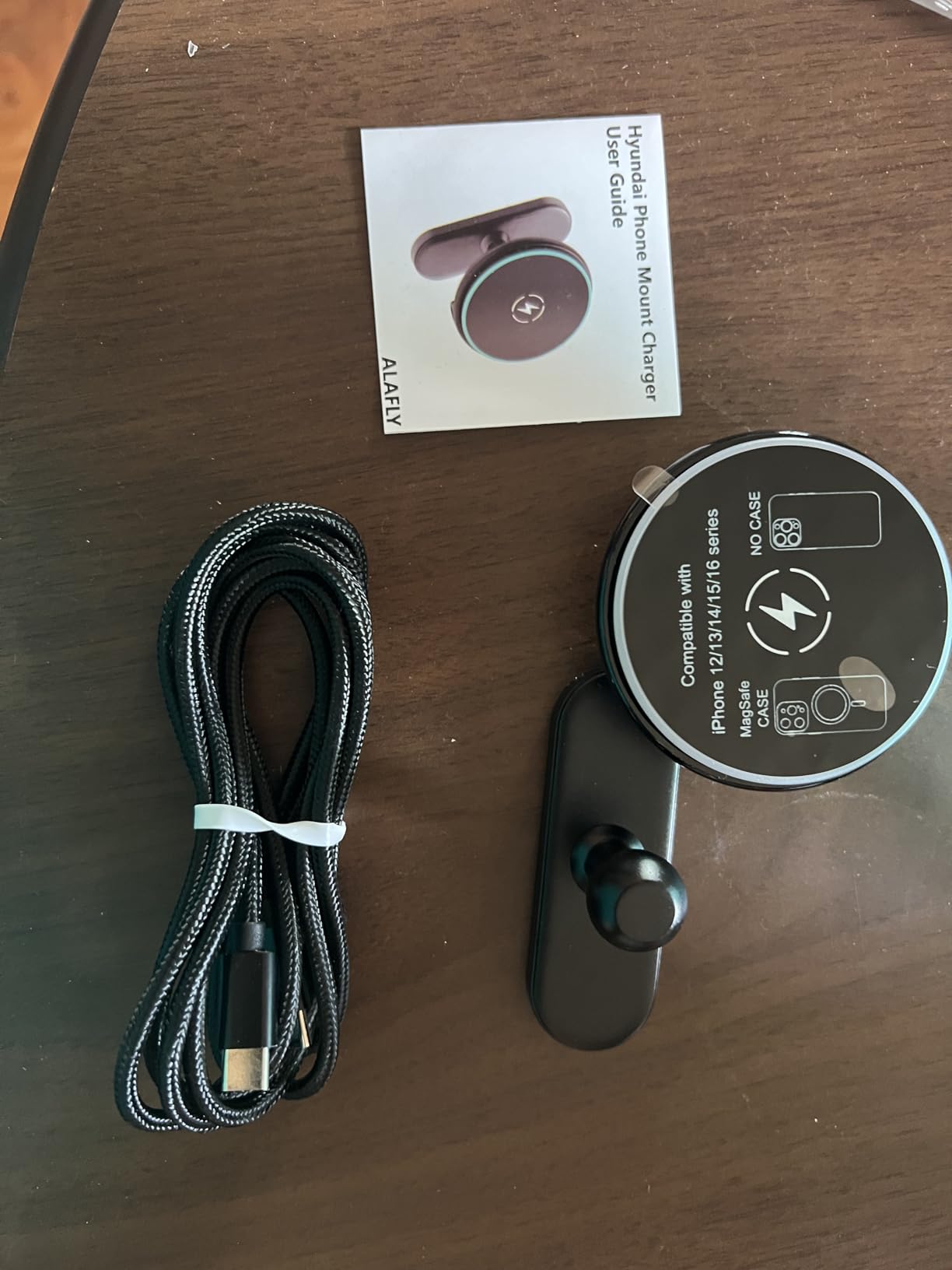 15W Wireless Car Charger Mount for Hyundai Ioniq 5, Magnetic Metallic Dashboard Phone Holder for 2024-2026 Hyundai Sonata Kona Santa Fe & 2022-2025 Ioniq5 2026 Ioniq 9 Compatible with MagSafe customer photo 2