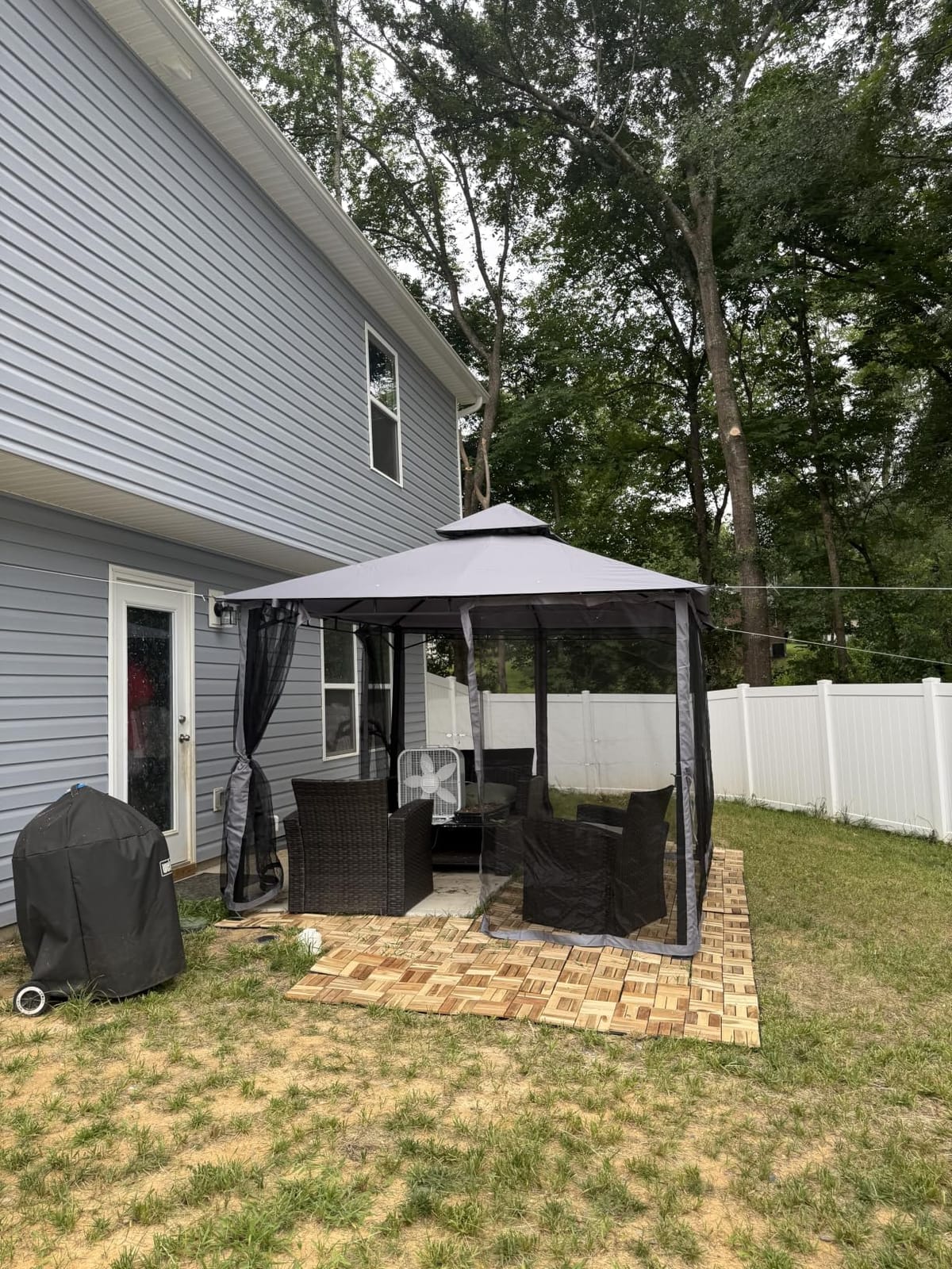 Aoxun 12x10 Outdoor Gazebo with Mosquito Netting & Double Roof, Gray customer photo 1