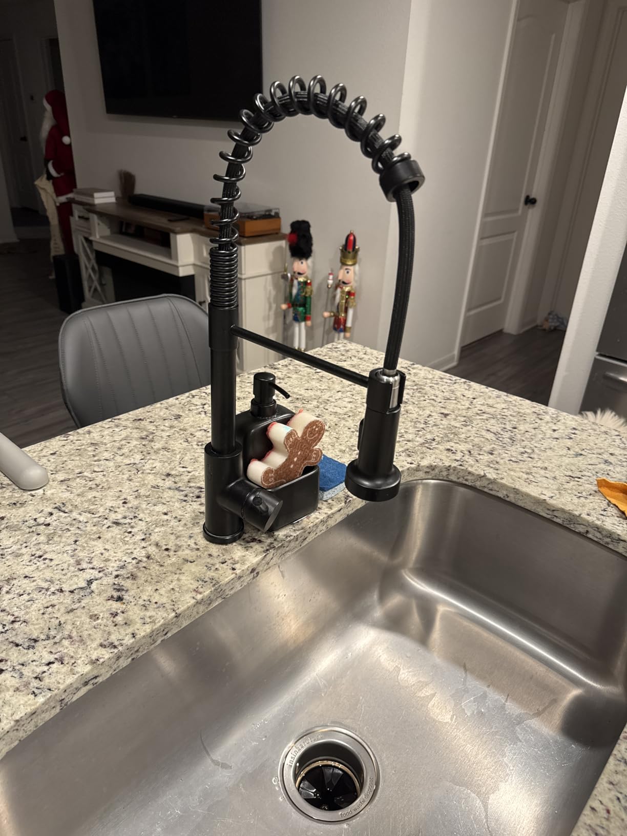 GIMILI Touchless Kitchen Faucet with Spring Pull Down Sprayer | Brushed Nickel Finish, Motion Sensor Activated, Hands Free Smart Control, Single Hole Installation, Kitchen Sink Use customer photo 2