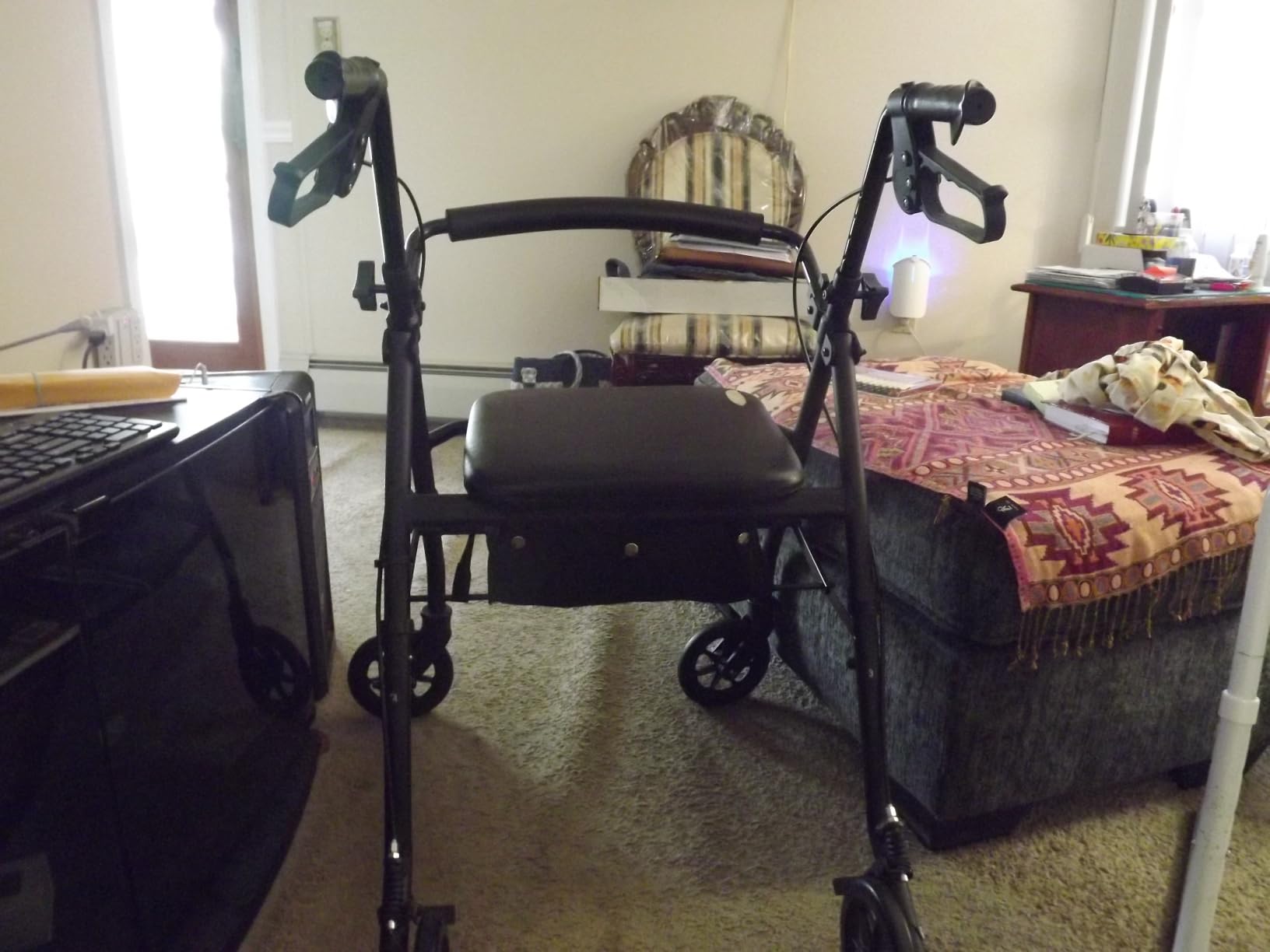 Vive Ultra Lightweight Rollator Walker with Seat - Foldable, Narrow customer photo 2