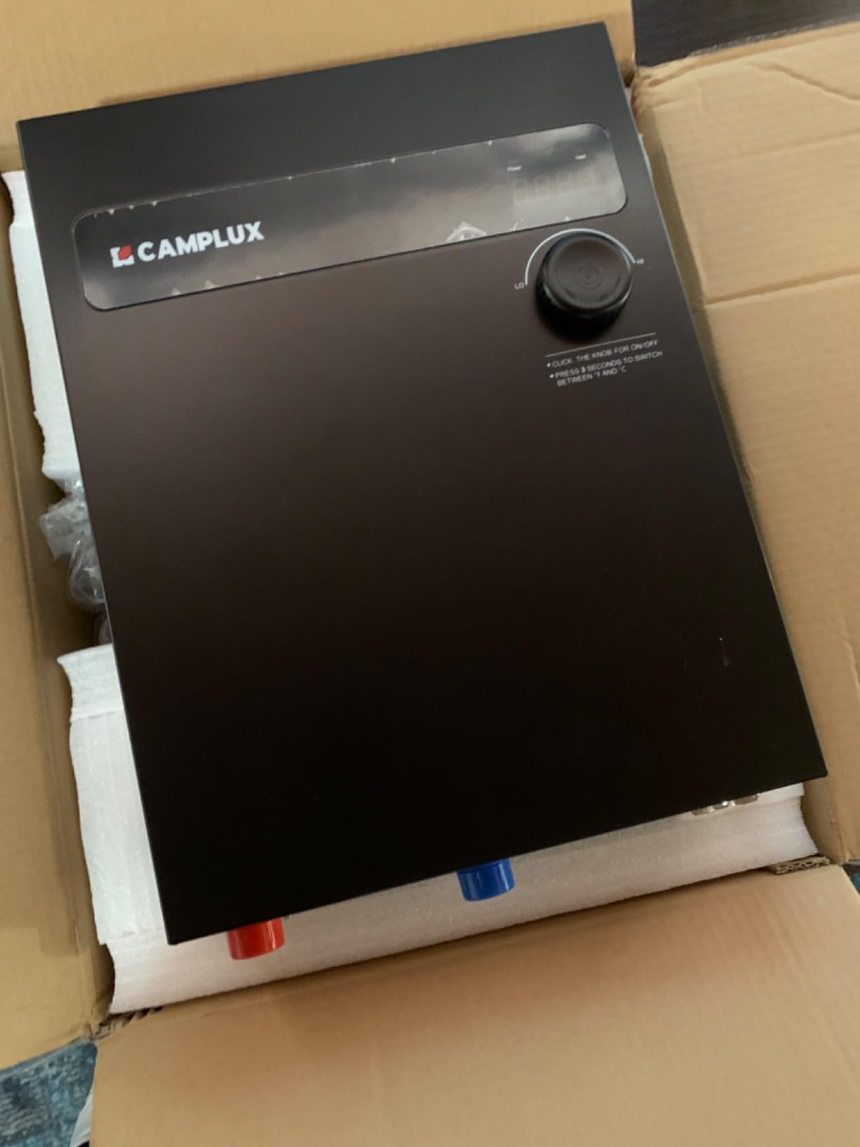 CAMPLUX Tankless Water Heater Electric 120V, 4.5kW Point of Use Instant Hot Water Heater, Save Space for Sink Wall Mounted LED Digital Display CSA Certified customer photo 1