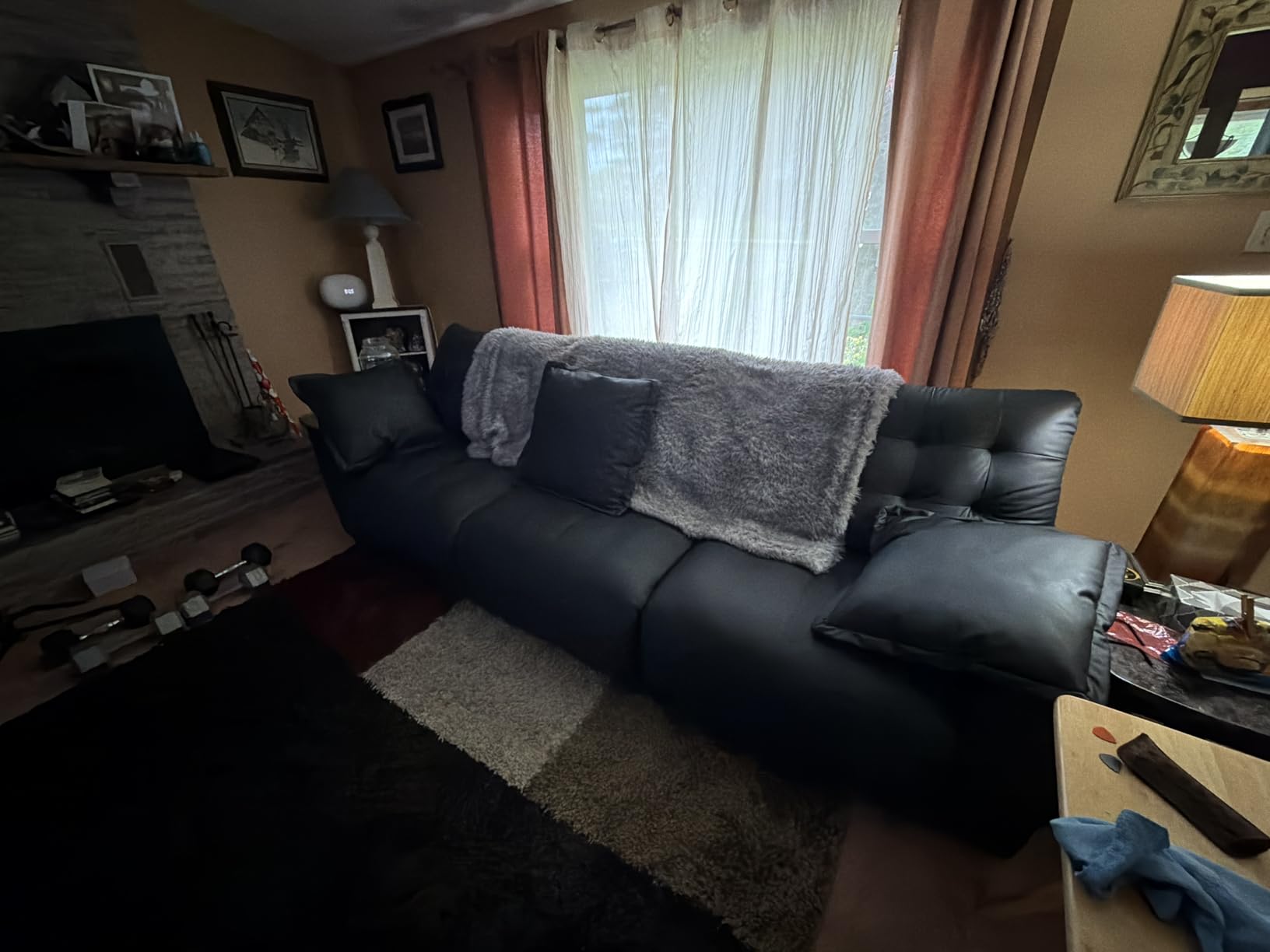 Oversized Sectional Leather Couch for Living Room Deep Seat Sofa customer photo 1