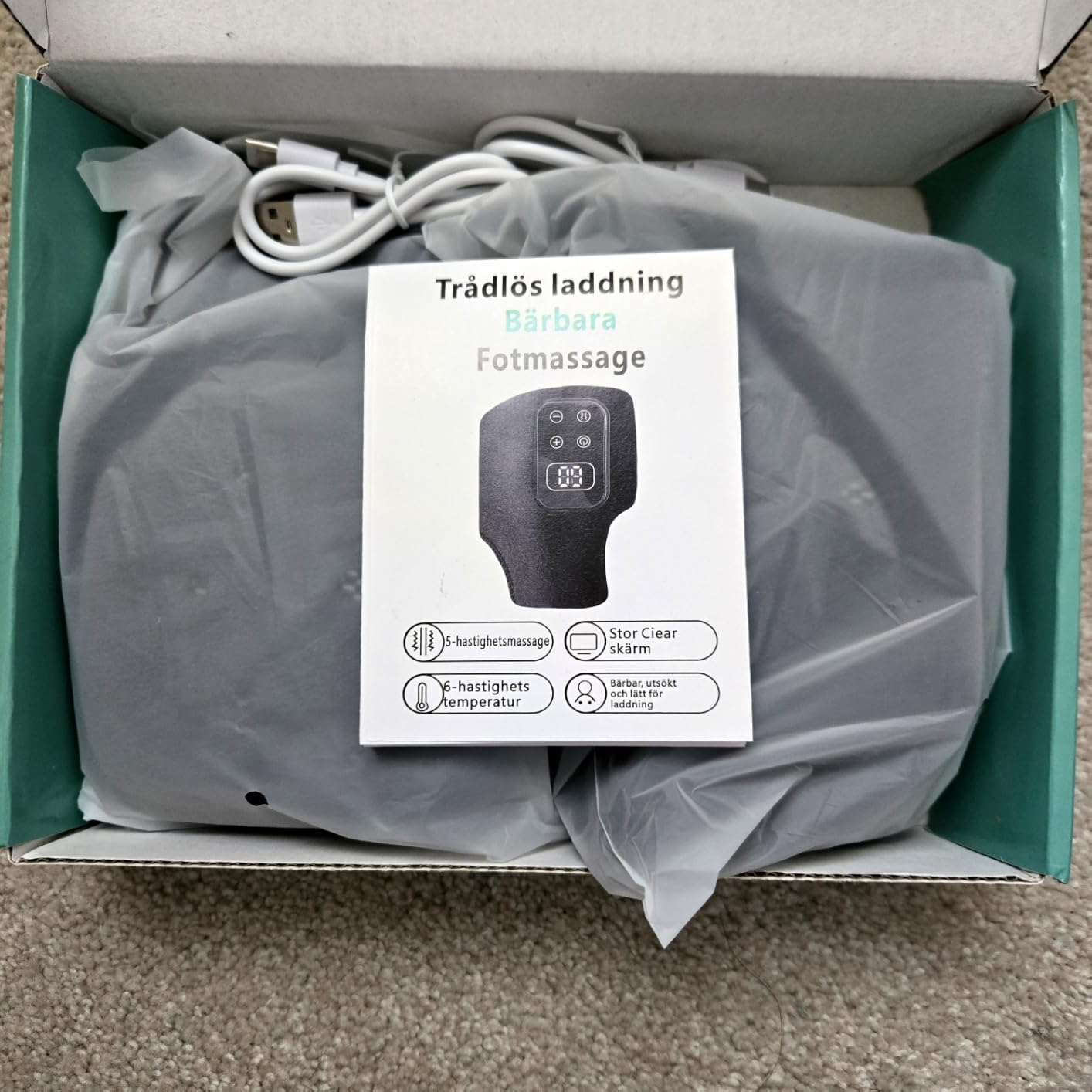 2 Pack Ankle Massager with Heat and Vibration, Cordless Foot Wraps, Black customer photo 2