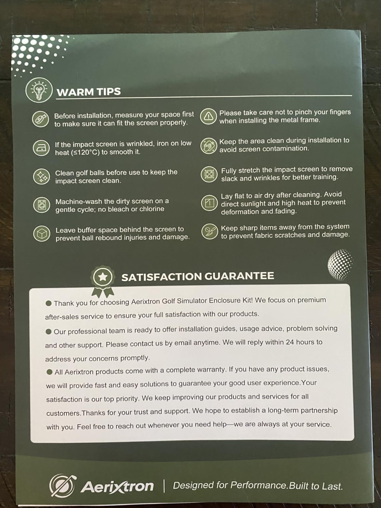 Golf Simulator Enclosure Kit with 3D Air Mesh Impact Screen (10x8x5 FT) customer photo 2