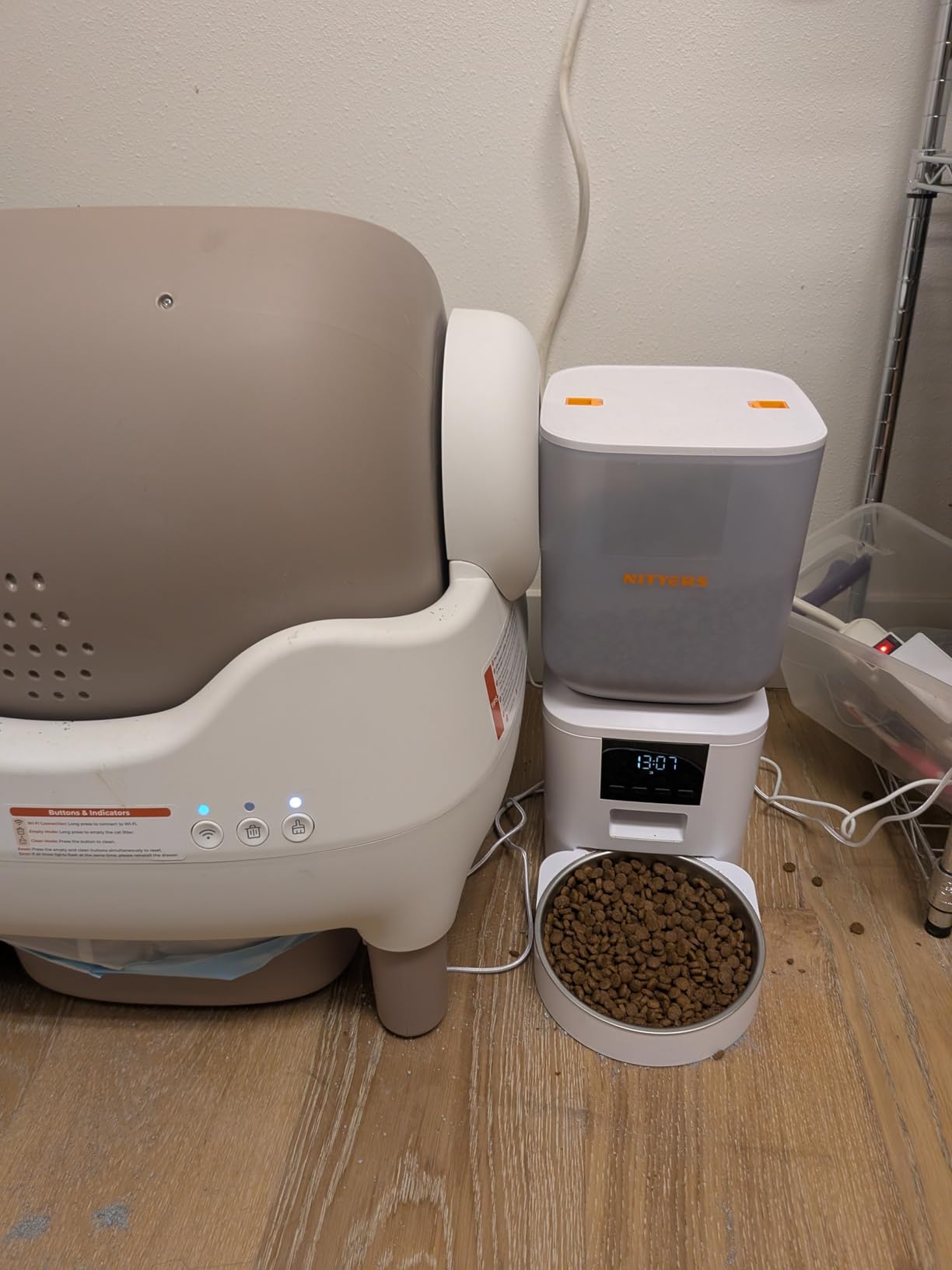 Automatic Cat Feeder for 2 Cats with 2K Cameras - 8L/ 34 Cups Dual Dog Food Dispenser for 2-18mm Dry Food, 2.4G&5G WiFi, Night Vision, 2-Way Talk, Up to 99 Portions 15 Meals Per Day, 10s Voice customer photo 2