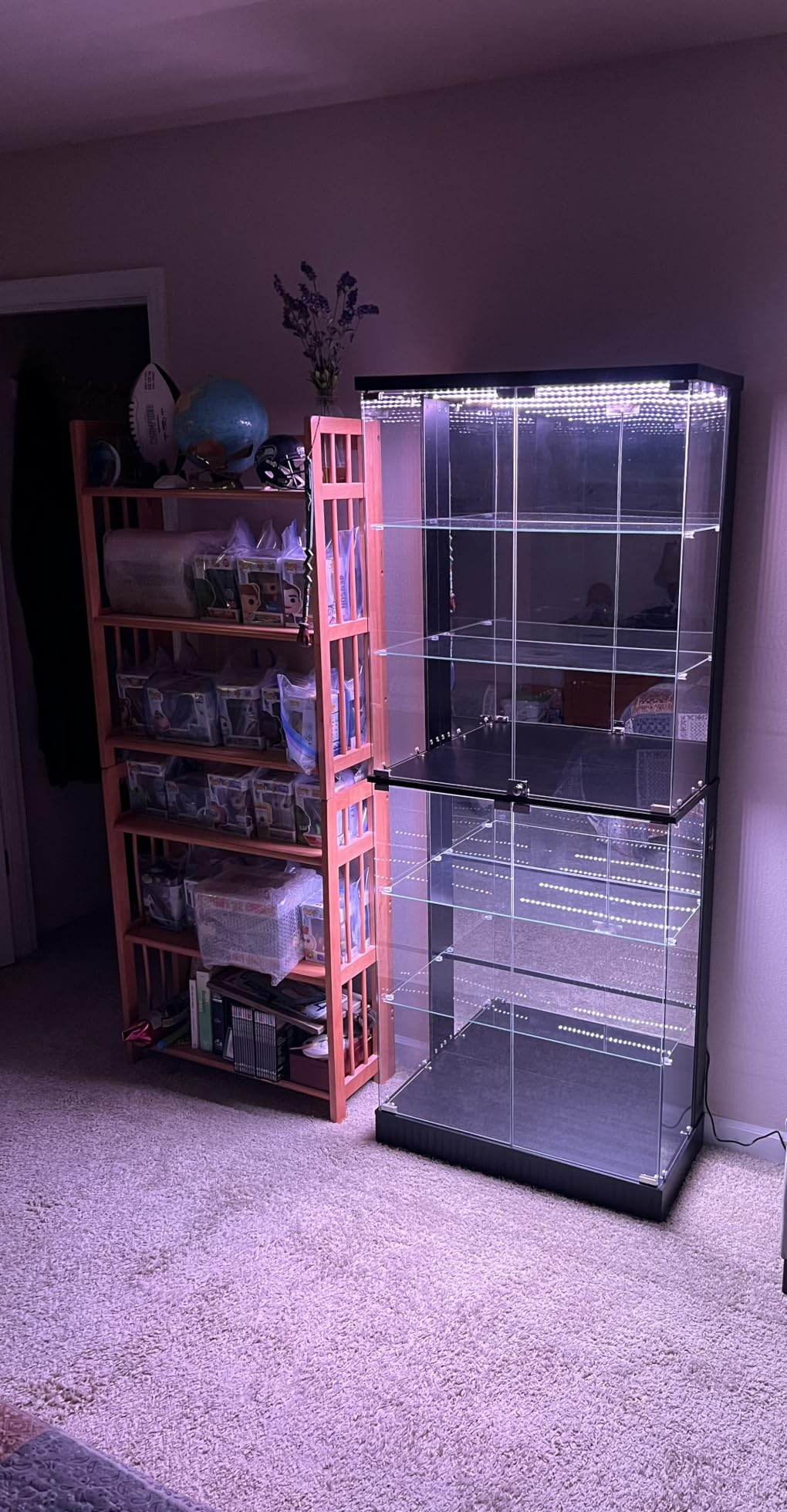 Lvifur 6-Tier Tall Glass Display Cabinet with RGB Lights for Collectibles | 71