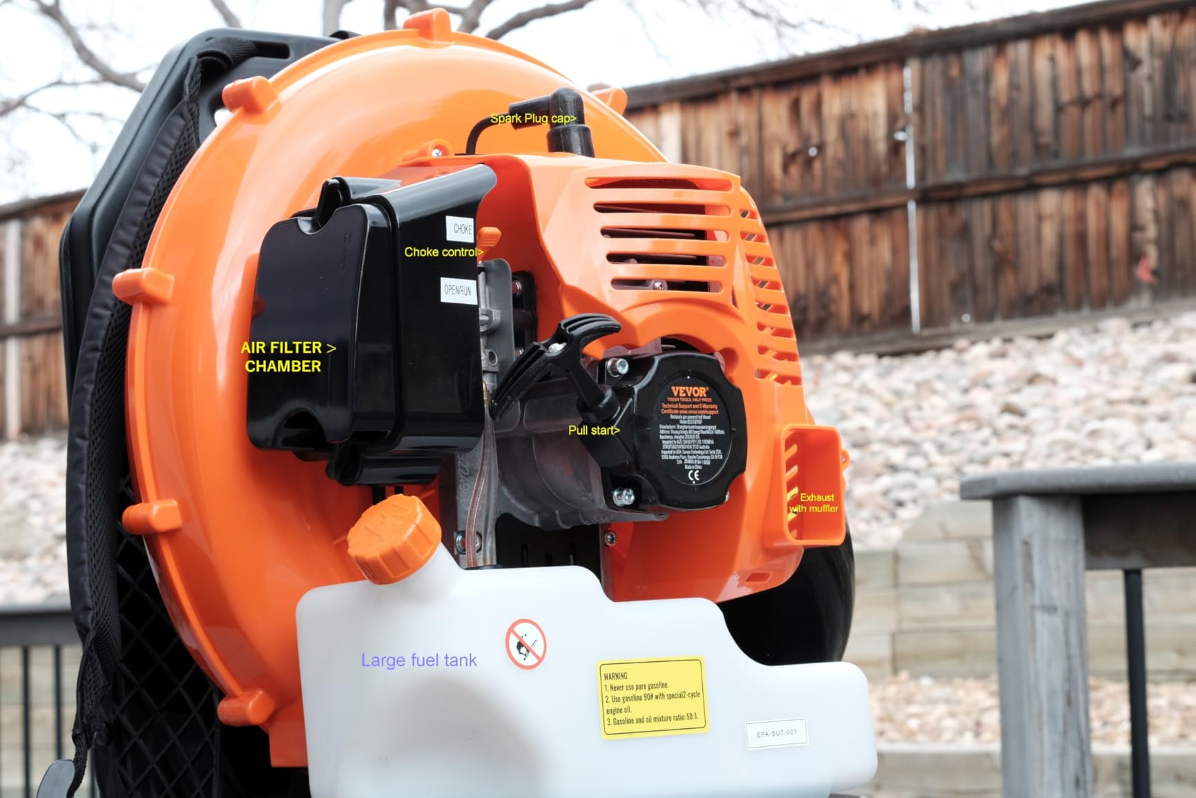 VEVOR 75.6CC 4-Stroke Backpack Leaf Blower Gas Powered customer photo 2