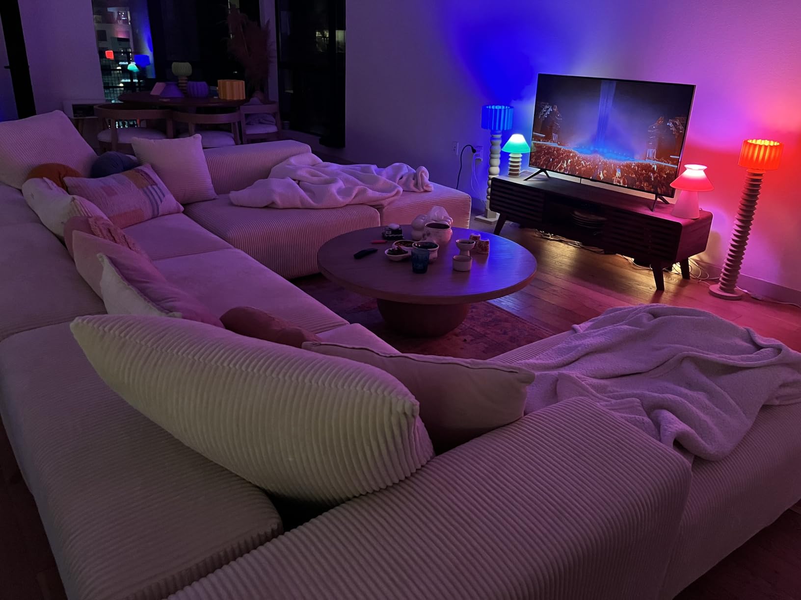 WJShome Cloud Couch Sectional Sofa,102-Inch L-Shaped Couch with Ottoman, 3 Seater Corduroy Couch, Convertible Modular Sofa for Living Room, Cushion Covers Removable& Washable, Beige customer photo 2